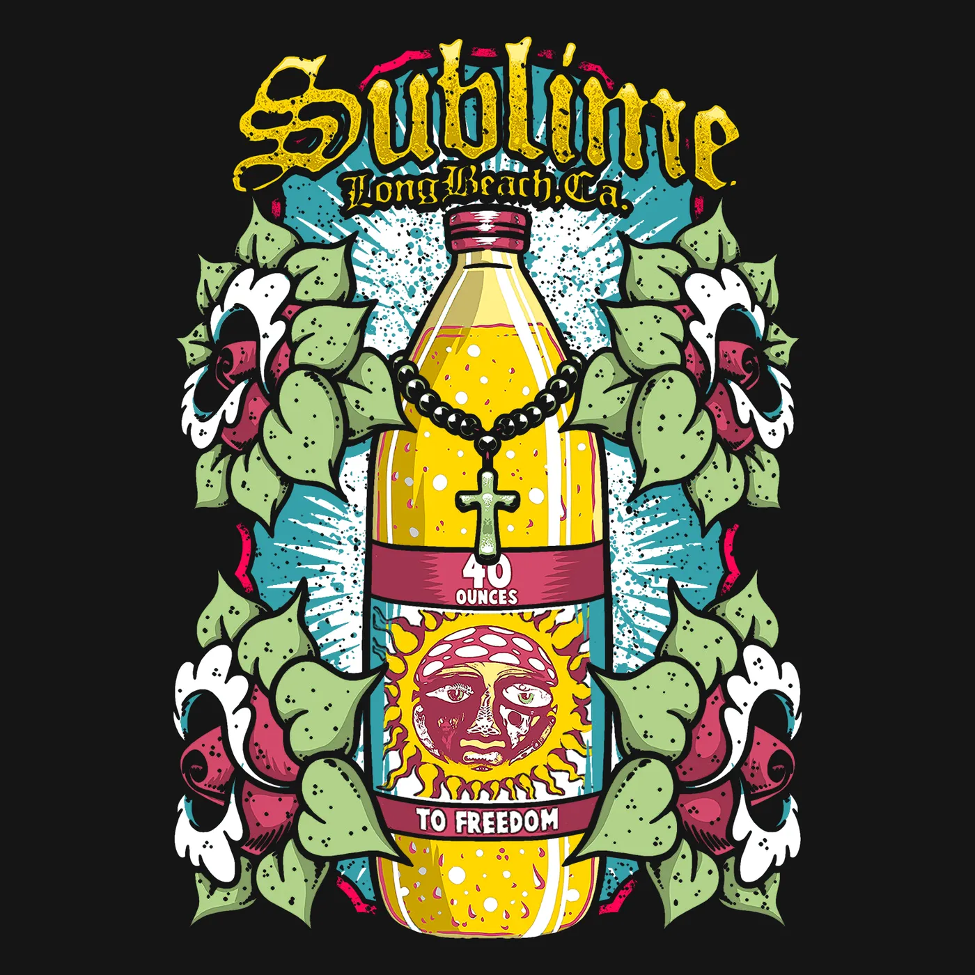 Sublime T-Shirt | Floral Oz. To Freedom Bottle Sublime Shirt