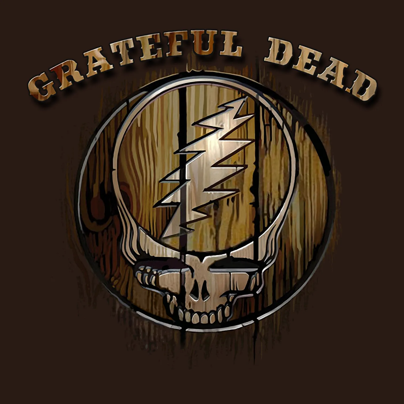 Grateful Dead Hoodie | Steal Your Face Wood Texture Grateful Dead Hoodie