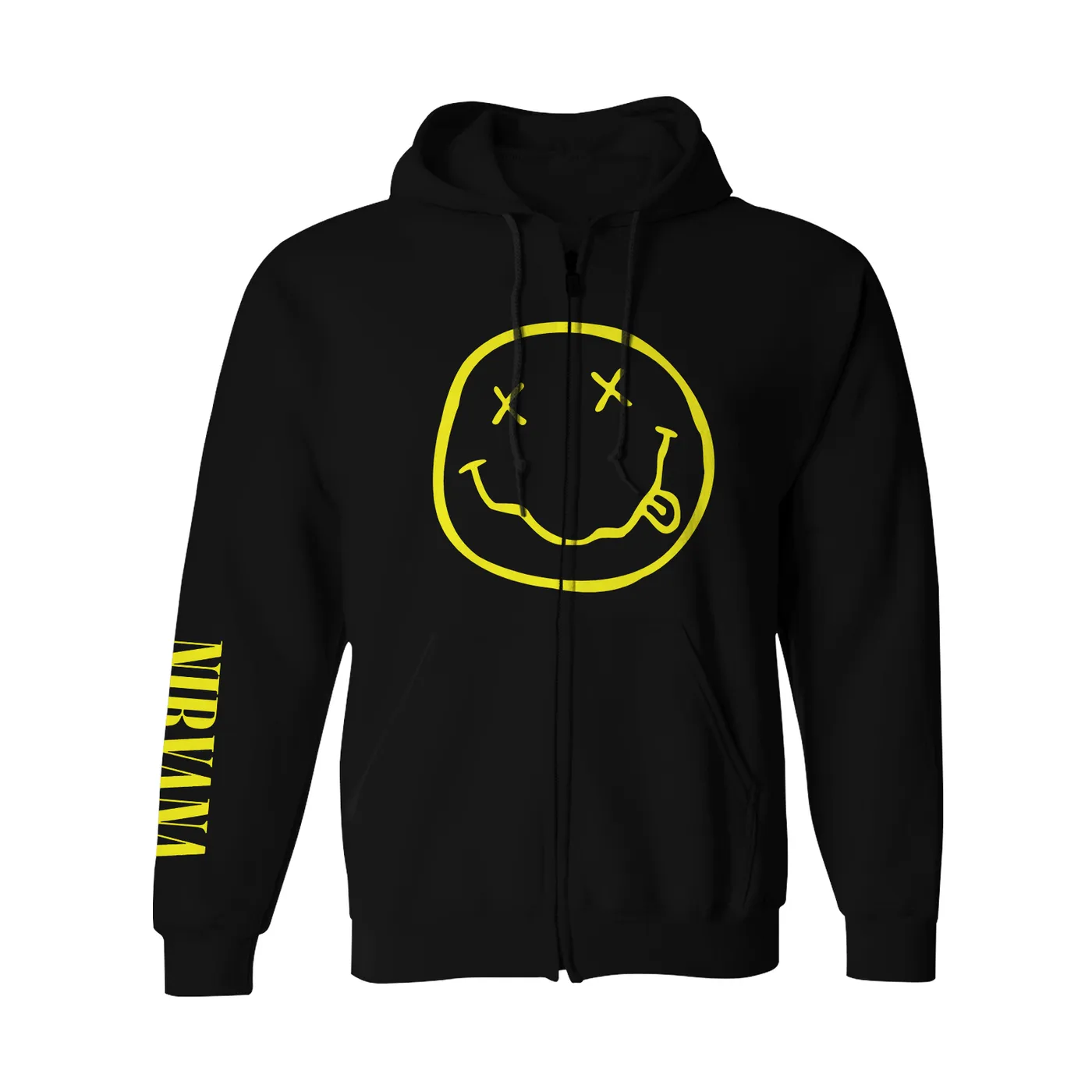 Nirvana Zip-Up Hoodie | Classic Smile Logo Nirvana Hoodie