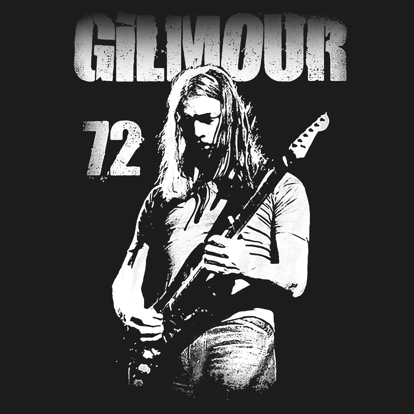 David Gilmour T-Shirt | 72 Playing Guitar Portrait David Gilmour Shirt