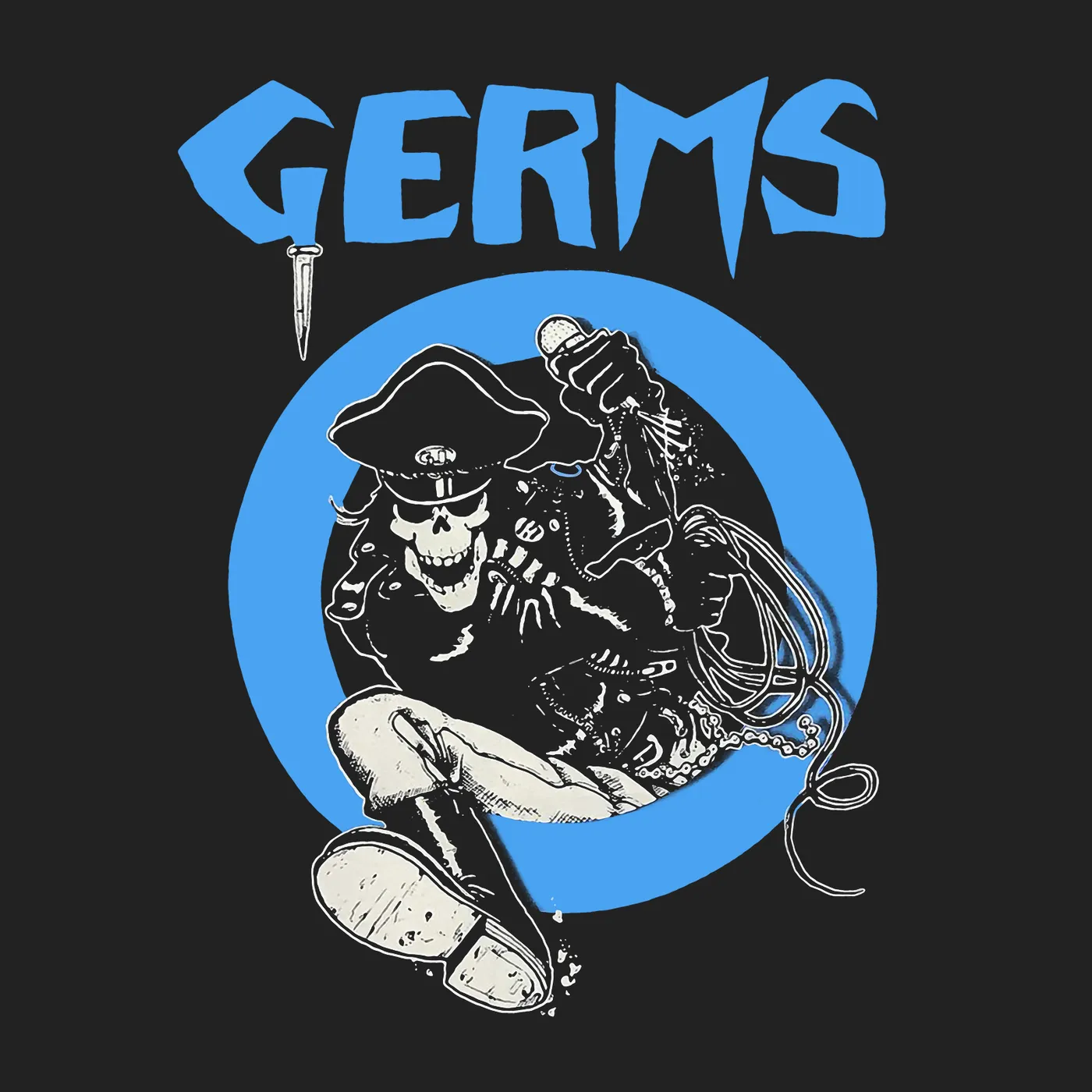 Germs T-Shirt | Skeletons In Leather Logo Germs Shirt