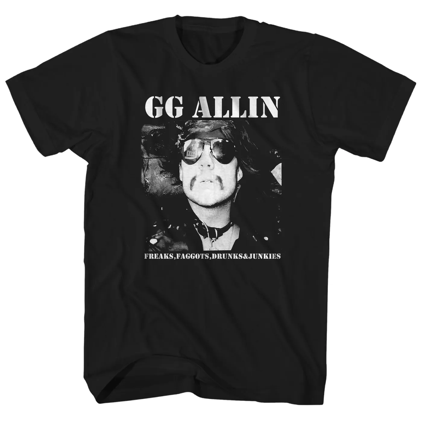 GG Allin T-Shirt | Freaks, Faggots, Drunks And Junkies Album Art GG Allin Shirt