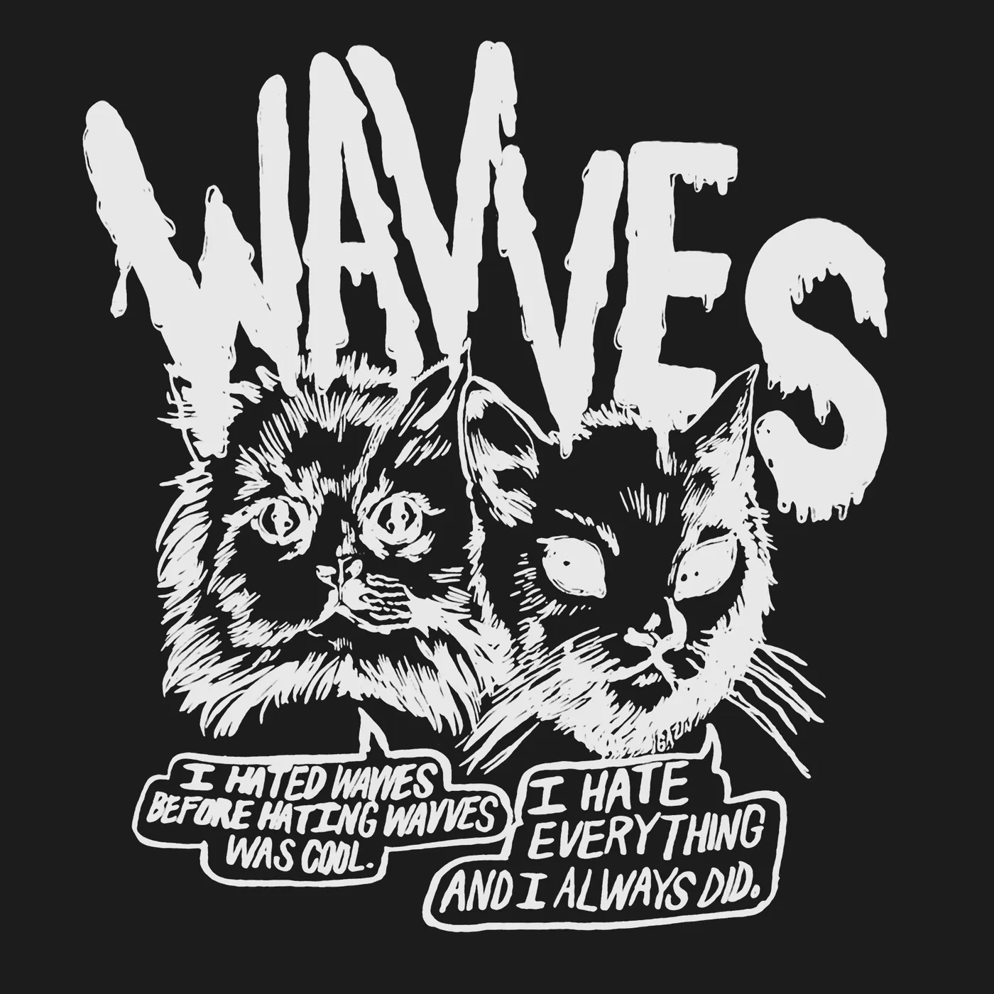 WAVES Wavves T-Shirt | Cynical Cats Comic Wavves Shirt