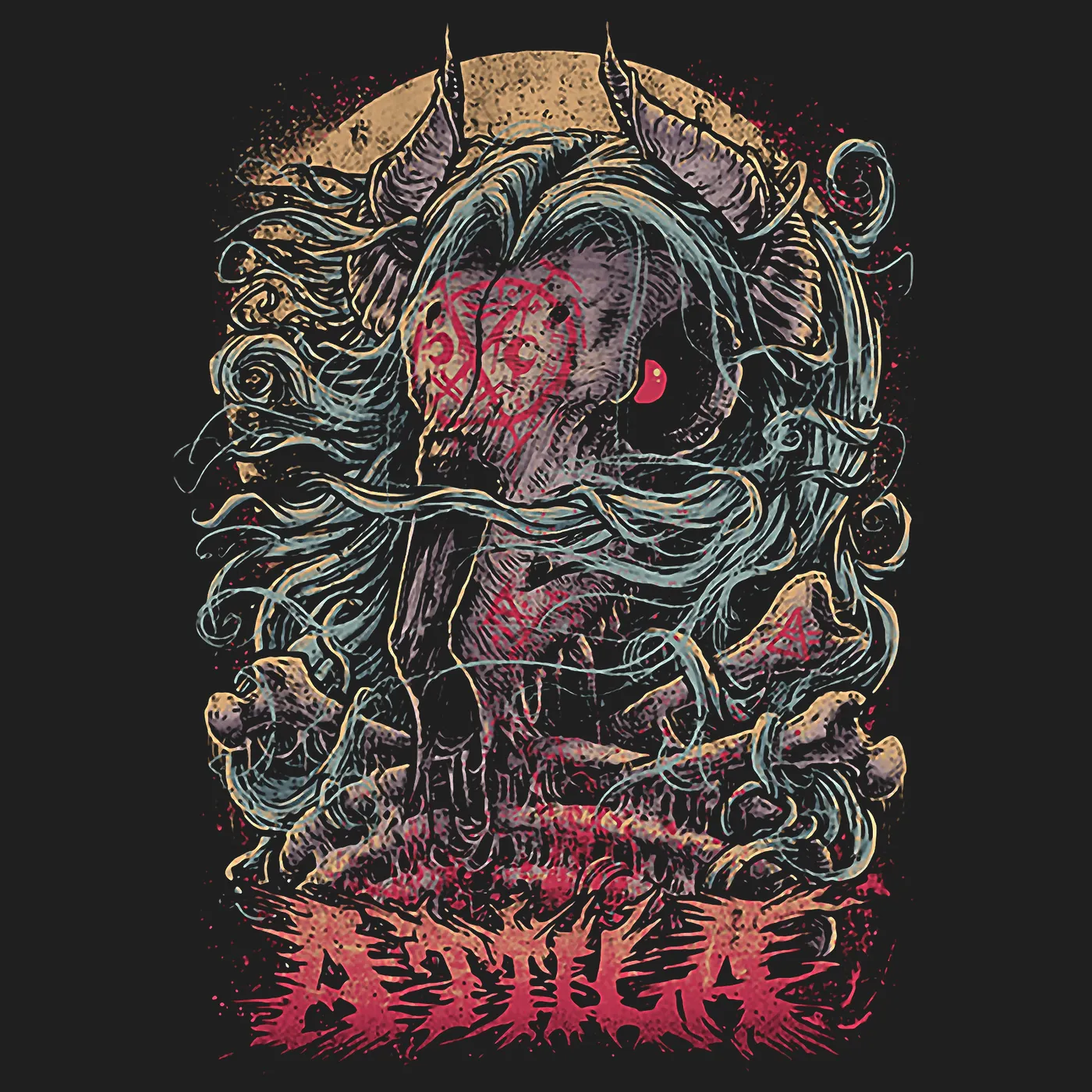 Attila T-Shirt | Goat Skull & Bones Attila Shirt