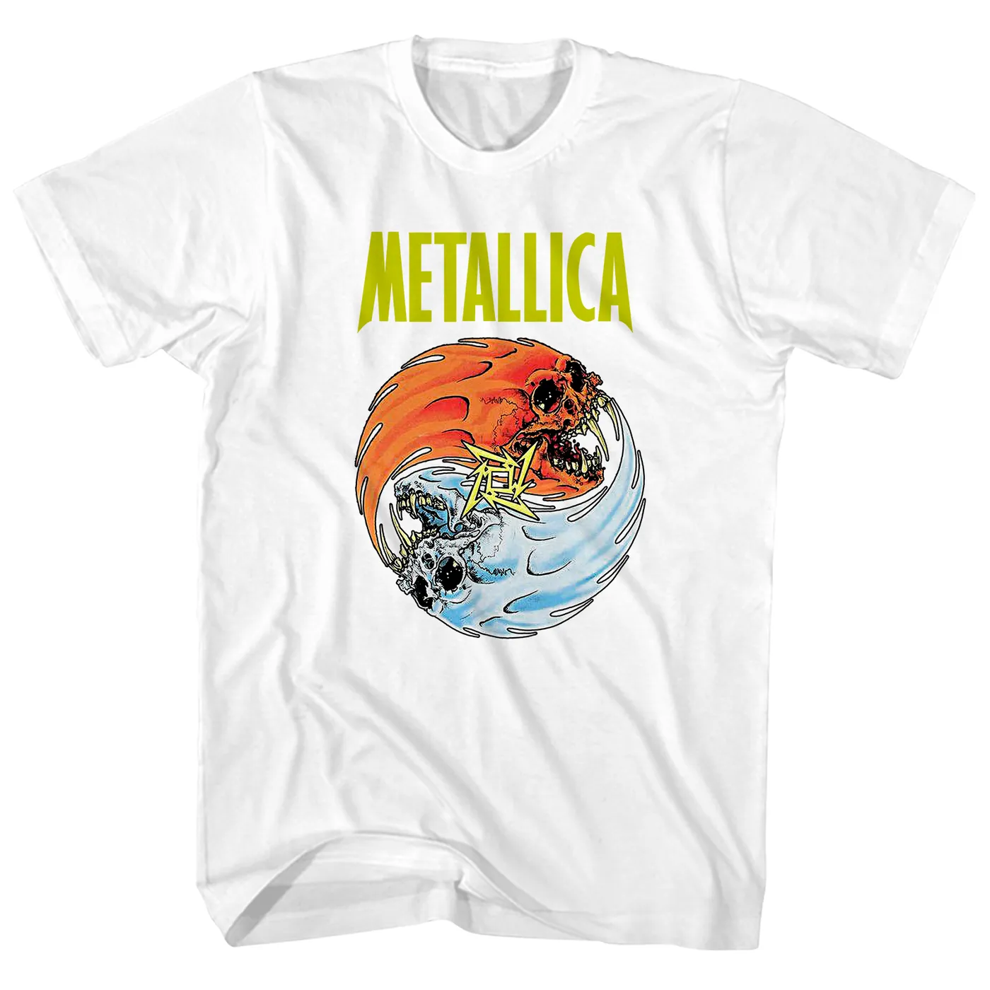Metallica T-Shirt | Fire And Ice Yin Yang Skulls Logo Metallica Shirt