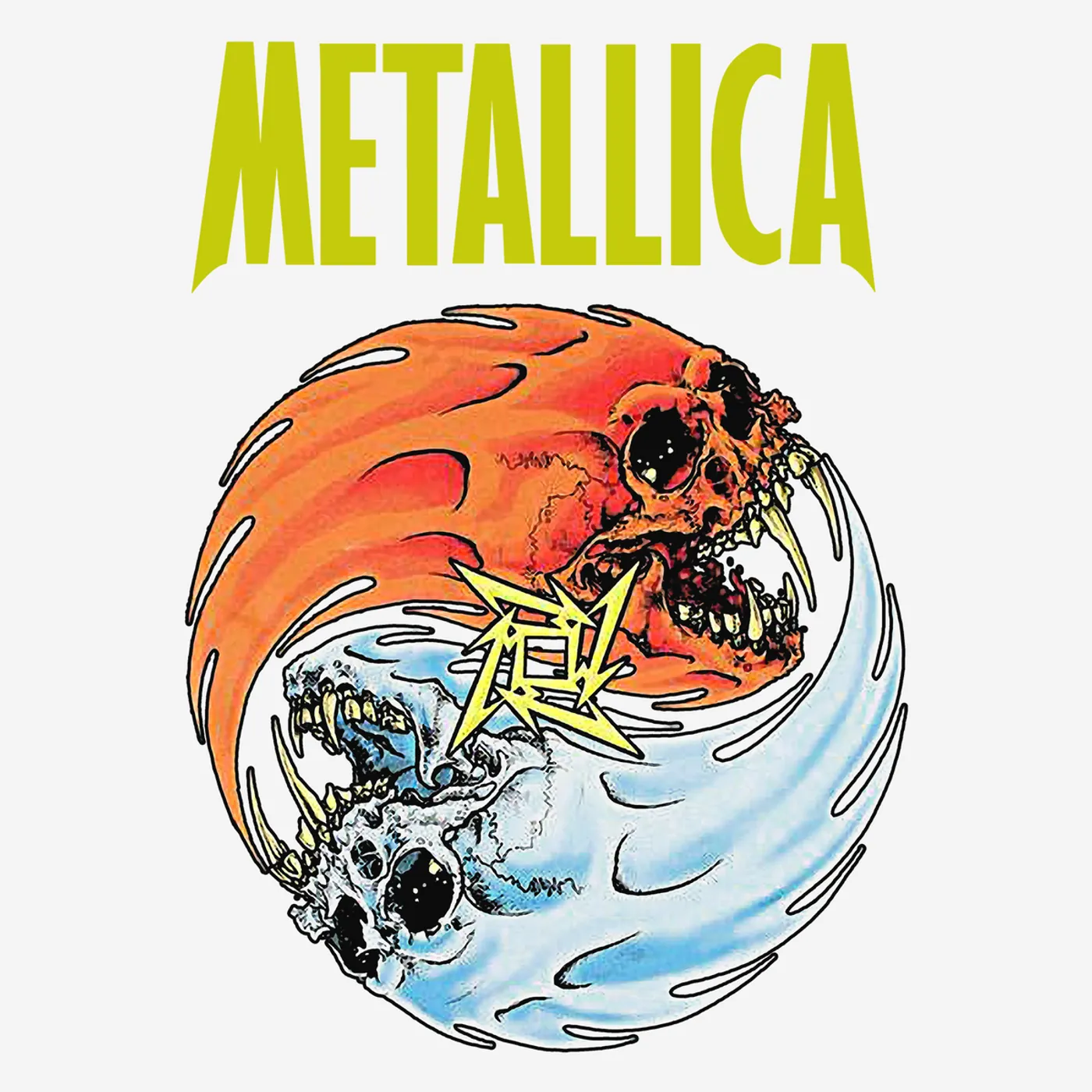 Metallica T-Shirt | Fire And Ice Yin Yang Skulls Logo Metallica Shirt