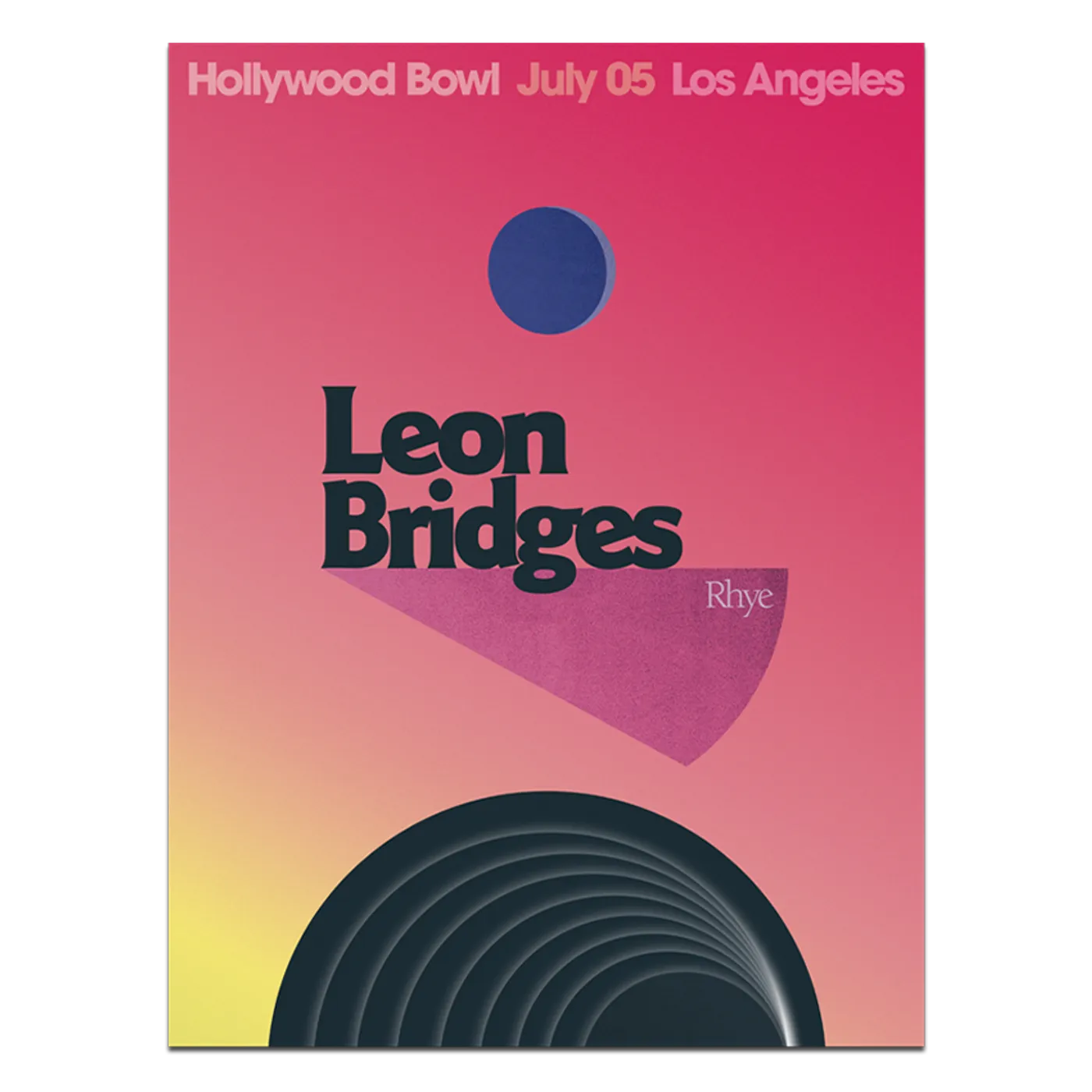 Leon Bridges Los Angeles, CA Hollywood Bowl Poster July 5, 2019