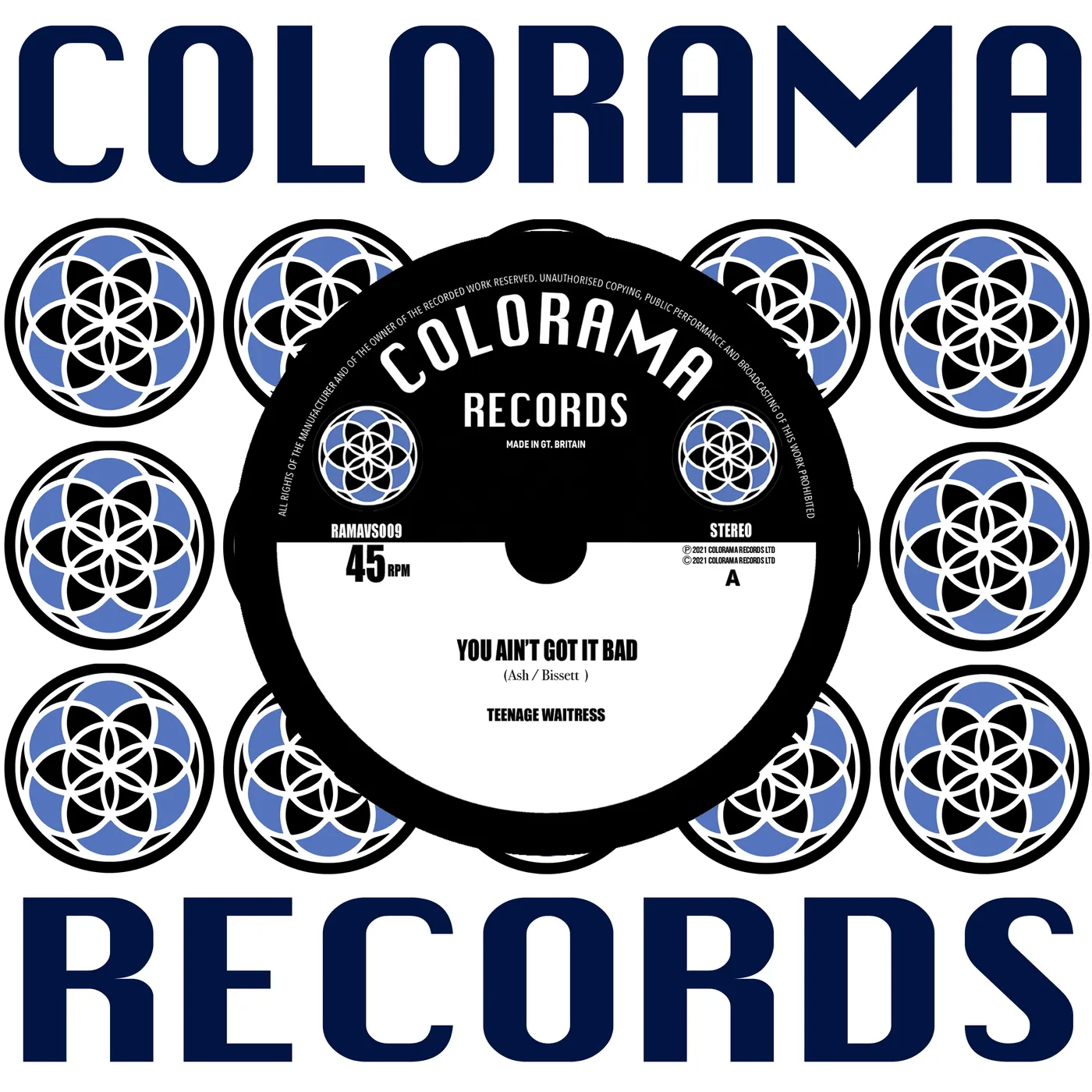 Teenage Waitress 'You Ain't Got It Bad' Vinyl 7" - Transparent Blue Vinyl Record