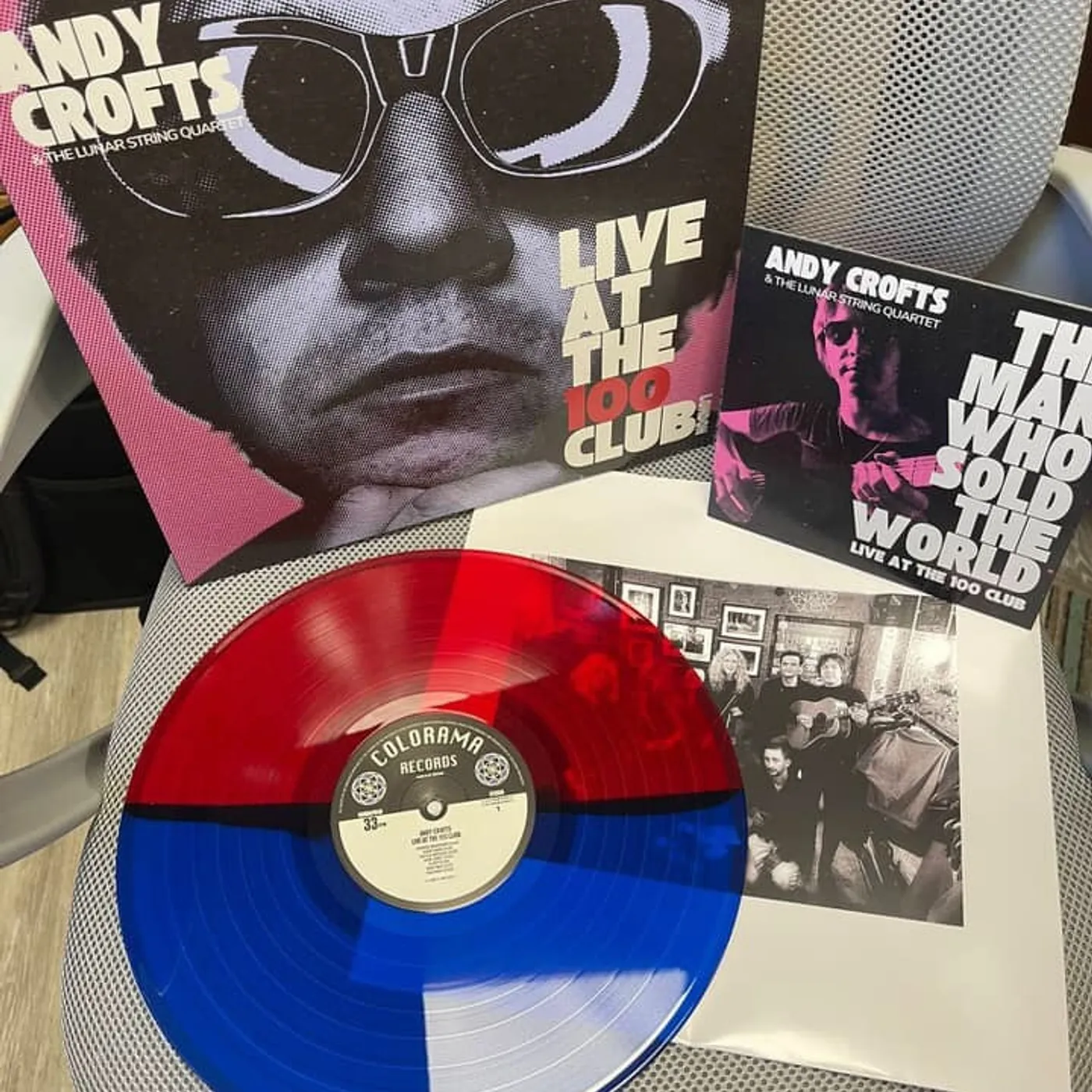 Andy Crofts 'Live at the 100 Club' Vinyl LP - Transparent Red / Blue Vinyl Record