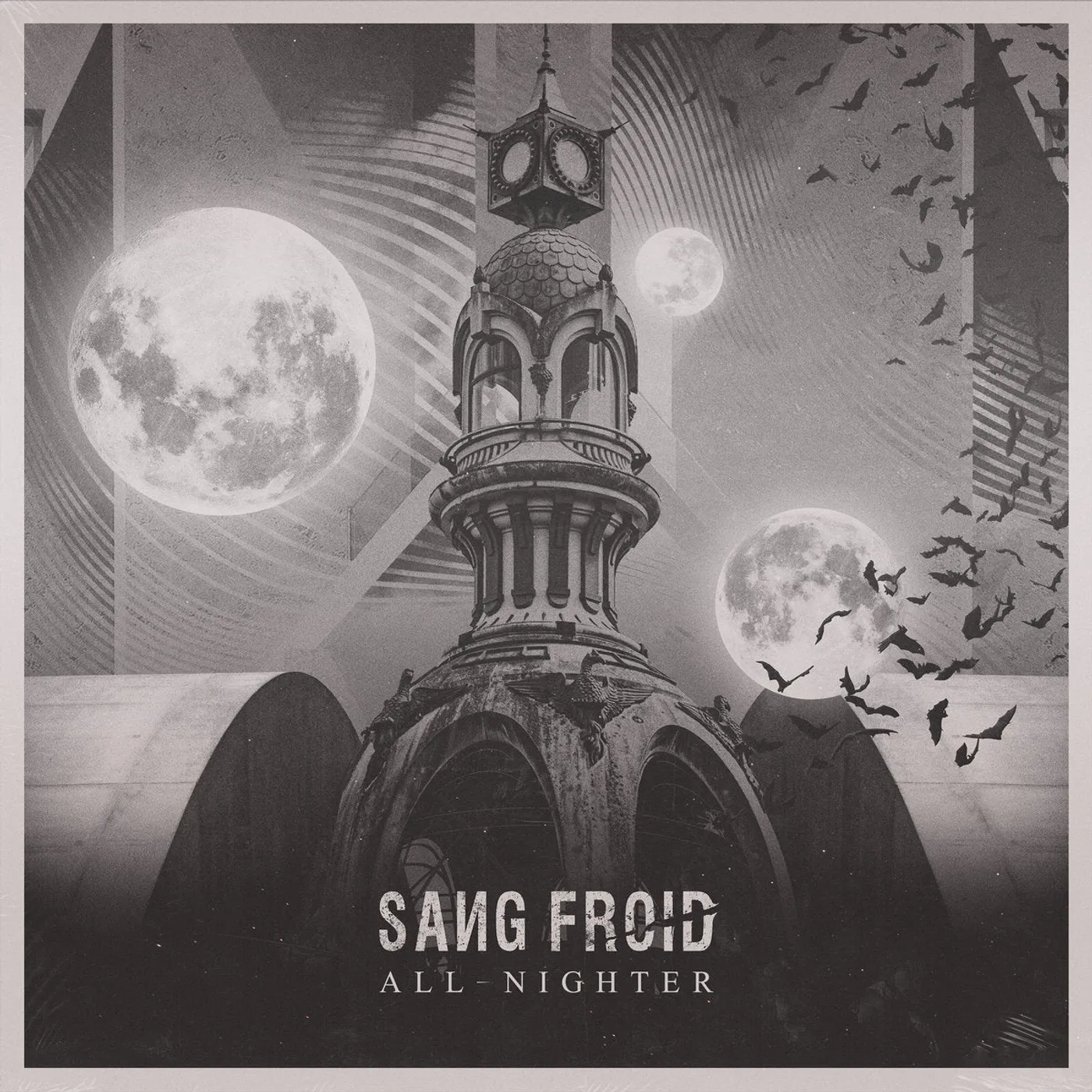Sang Froid 'All-Nighter' Vinyl LP Silver/White/Black Marbled Vinyl Record