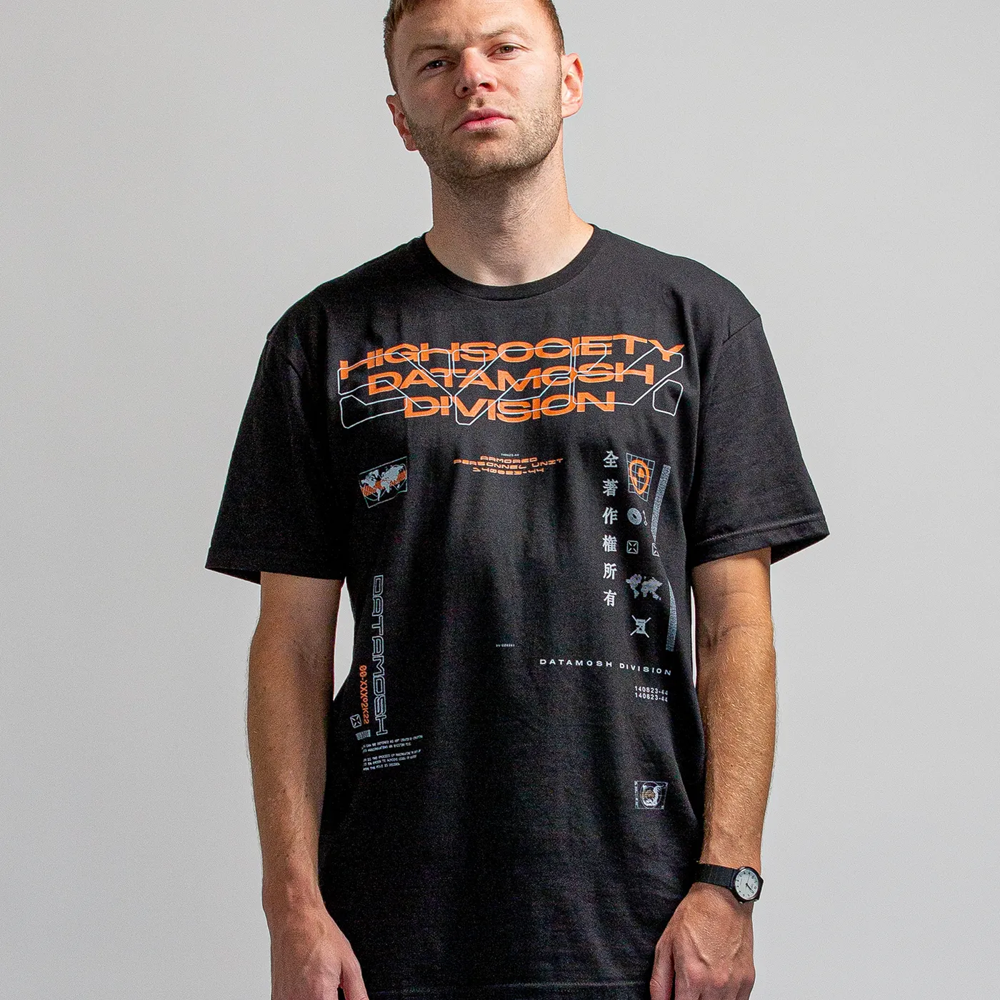 HIGHSOCIETY - DATAMOSH Shirt [Orange]