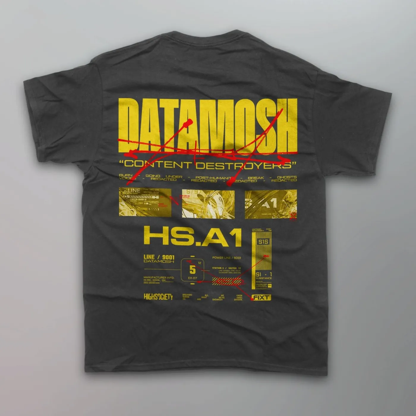 HIGHSOCIETY - Content Destroyers Shirt [Soft Wash Black]