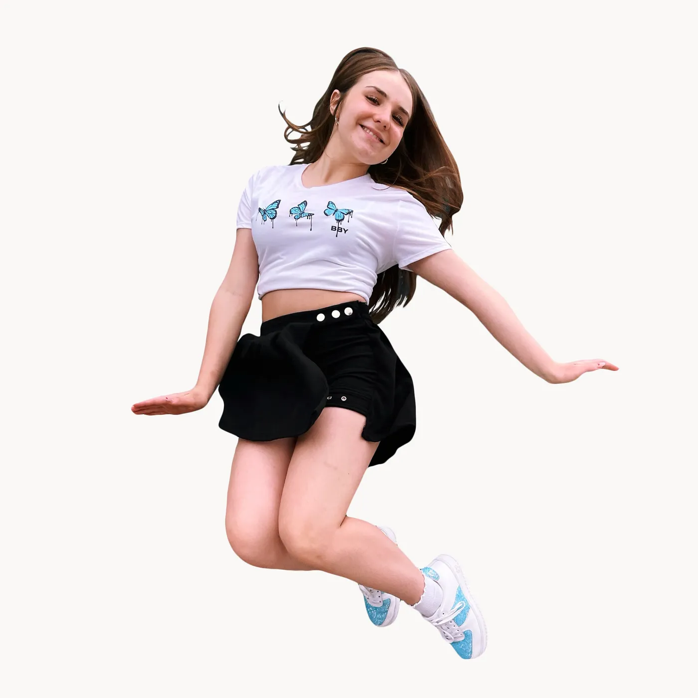 Piper Rockelle You Give Me Butterflies Crop Tee