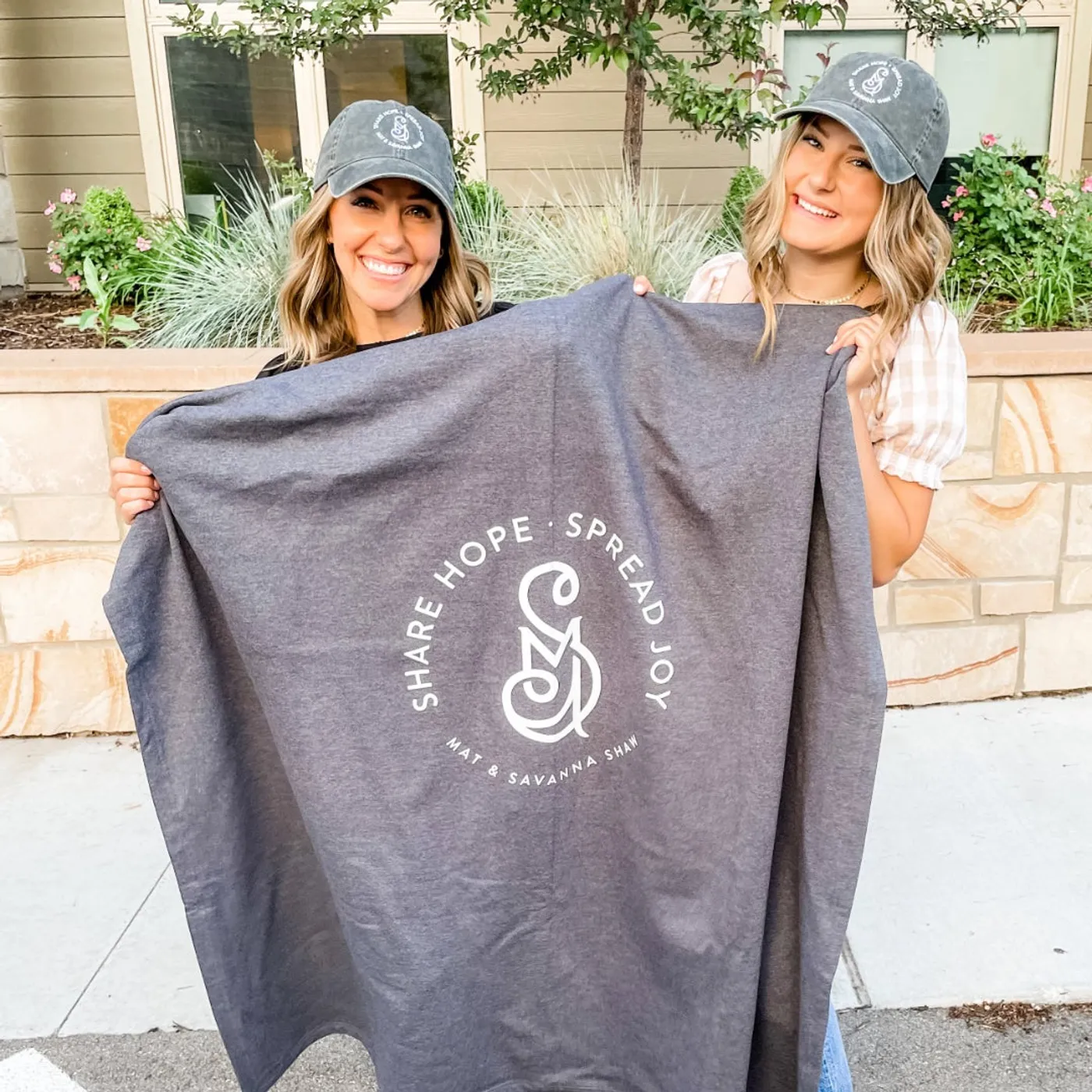 Mat and Savanna Shaw Fleece Sweatshirt Blanket 54x84