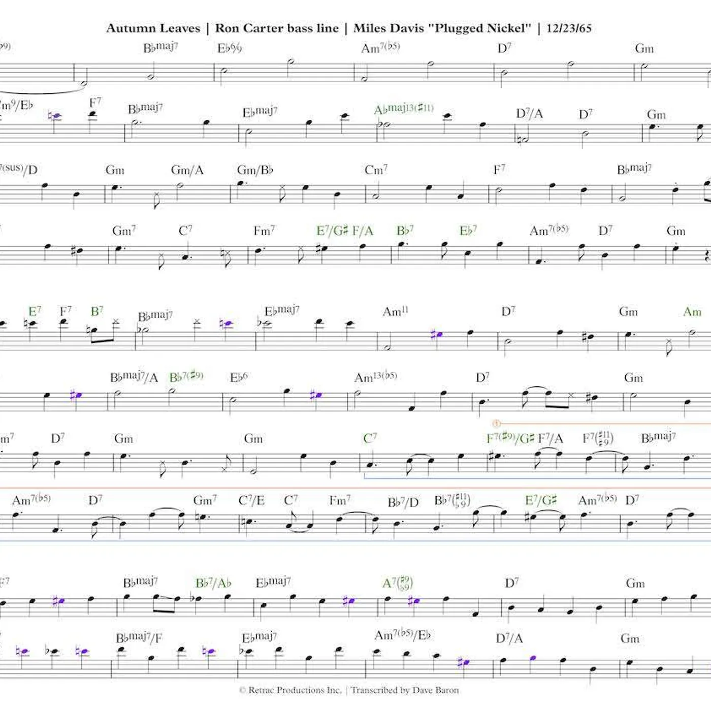 Ron Carter Chartography - Reinvented Transcriptions