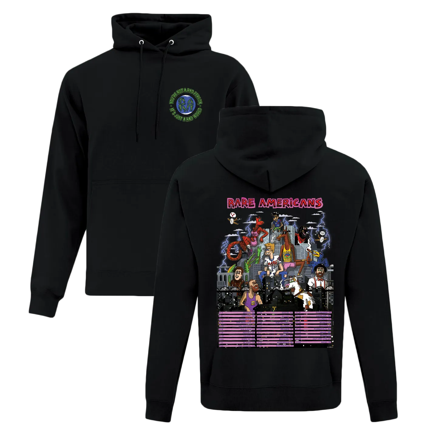 Rare Americans YNABP tour hoodie