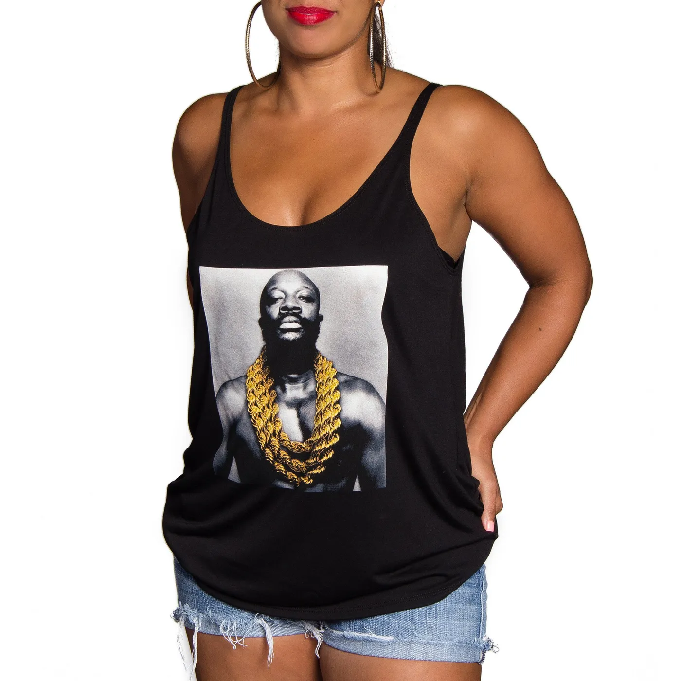 Isaac Hayes Solid Gold Slouchy Tank (Black)