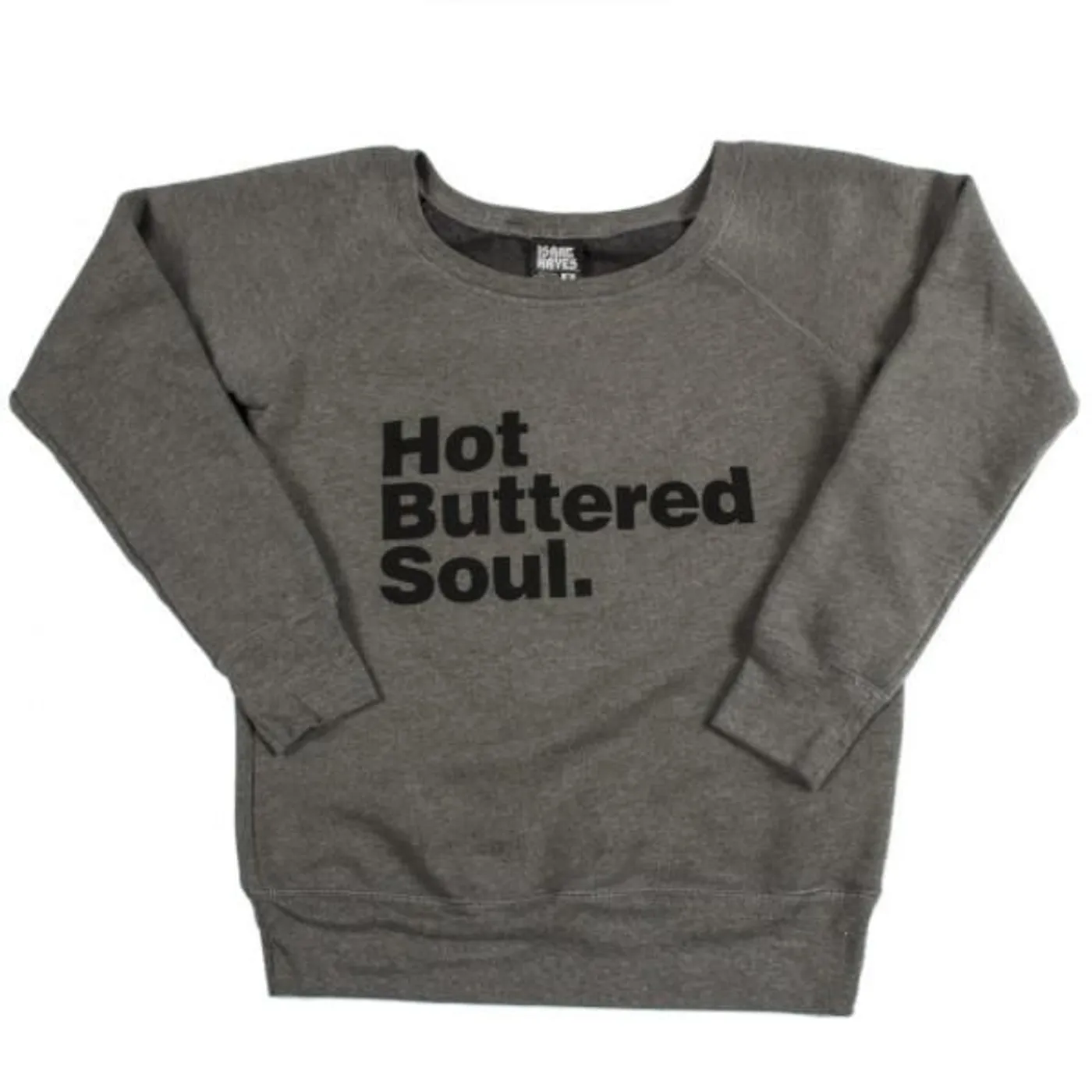 Isaac Hayes Grey Hot Buttered Soul Off The Shoulder Sweatshirt