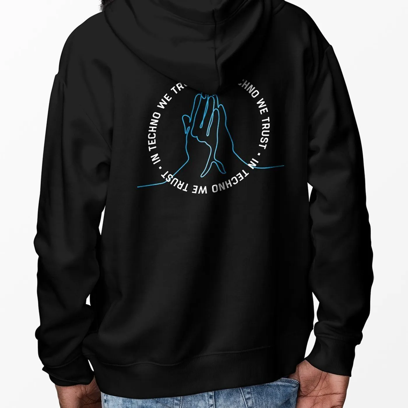Rave Clothing In Techno We Trust Hoodie in schwarz