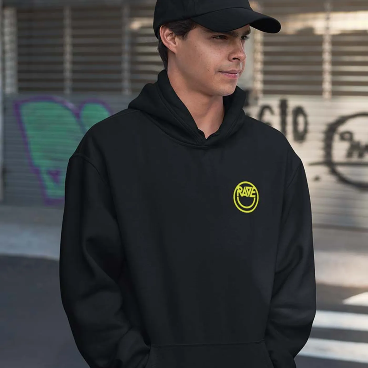 Rave Clothing Acid RAVE Hoodie in schwarz