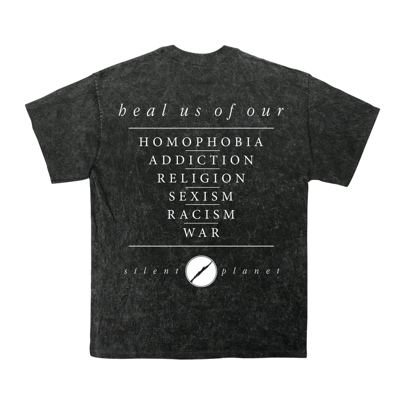 Silent Planet Heal Us Breast Print T - Mineral Wash Black