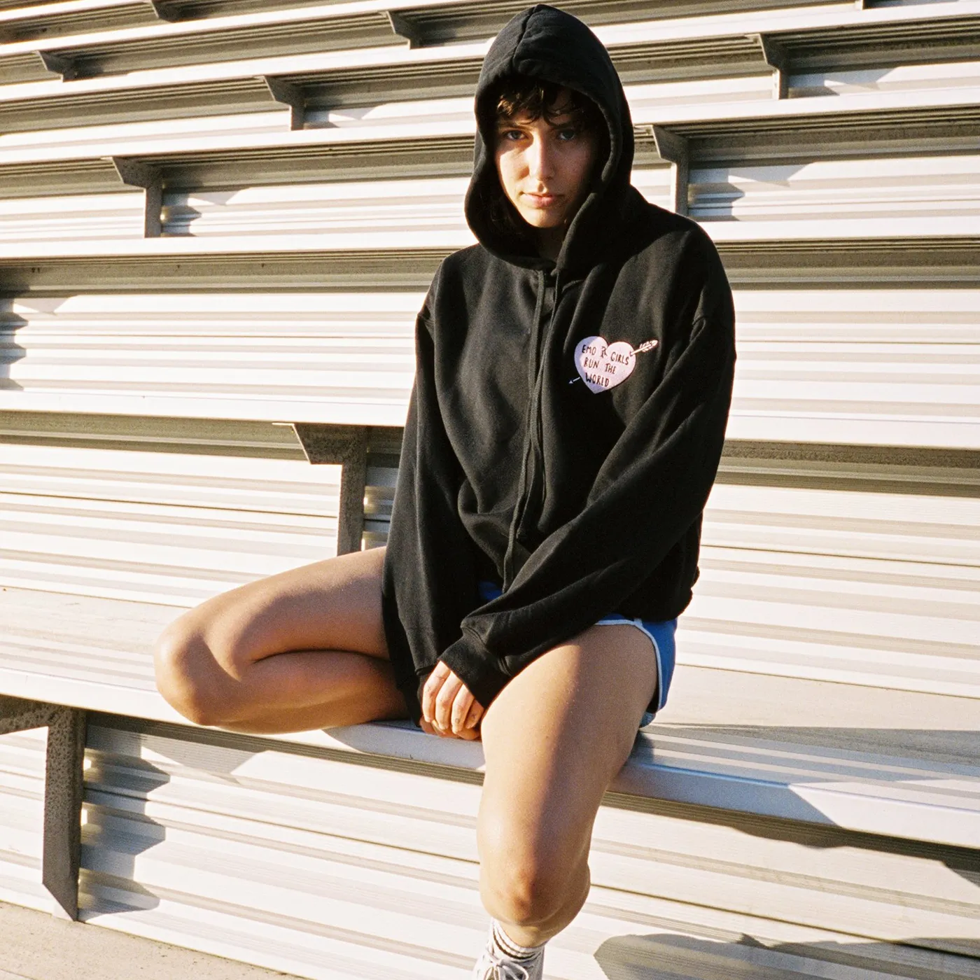 Emo Nite Emo Girls Run The World Crop Hoodie