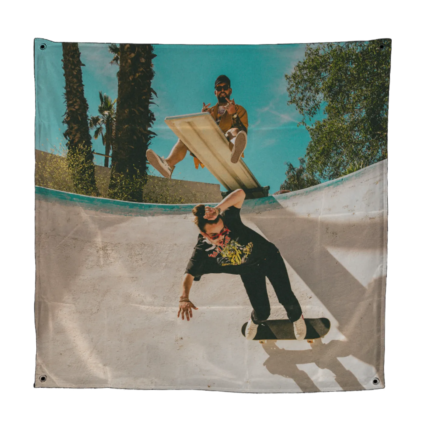 Yung Pinch Wink Emoji Wall Flag