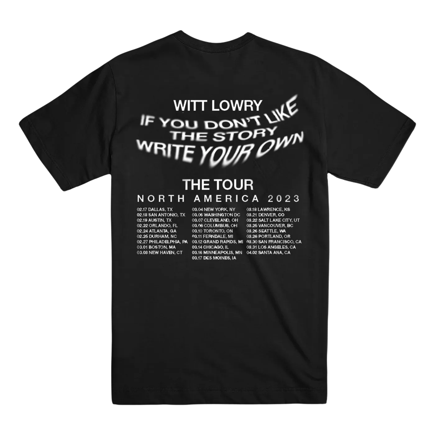 Witt Lowry Warped Black Tour Dates Tee