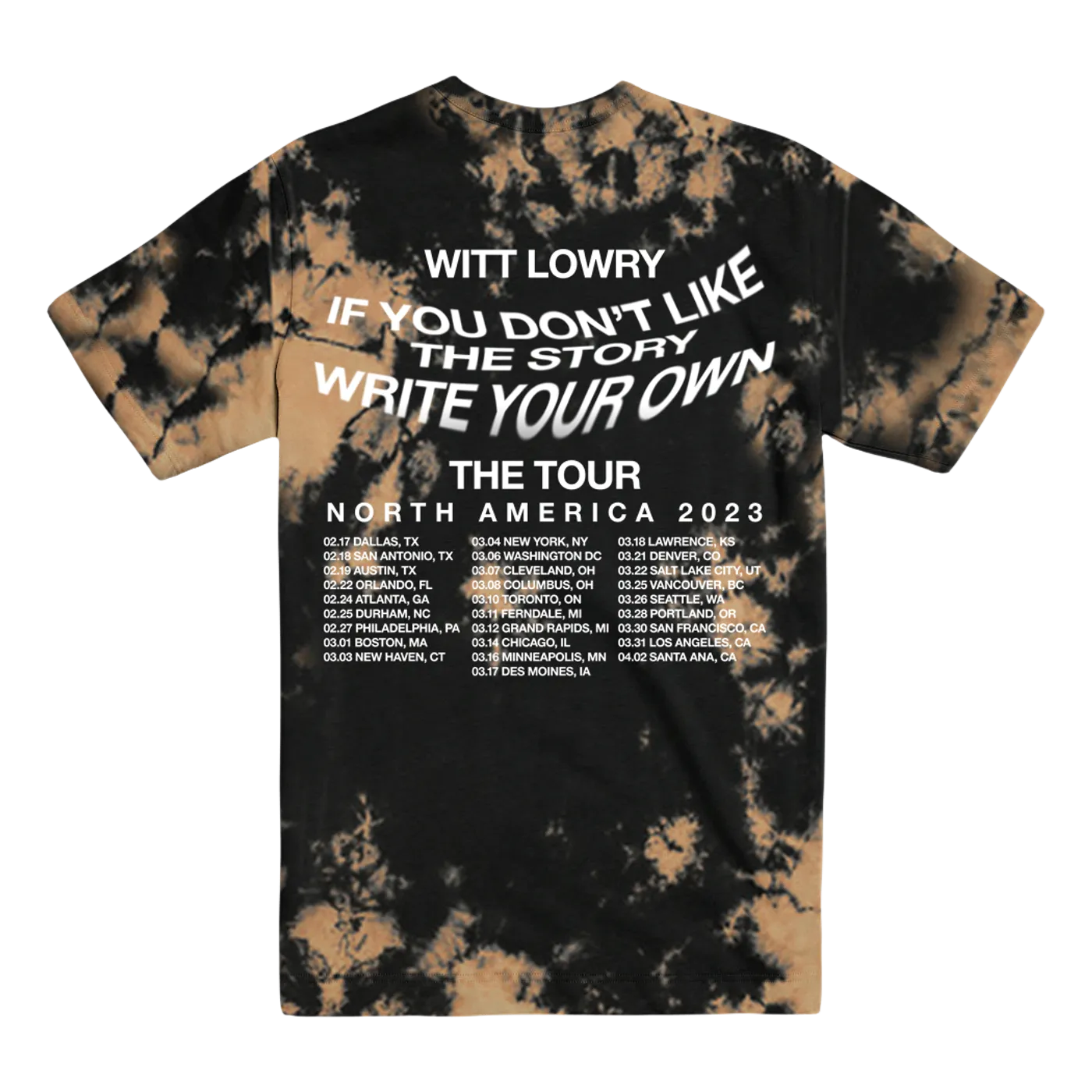 Witt Lowry Warped Black Bleach Dye Tour Tee
