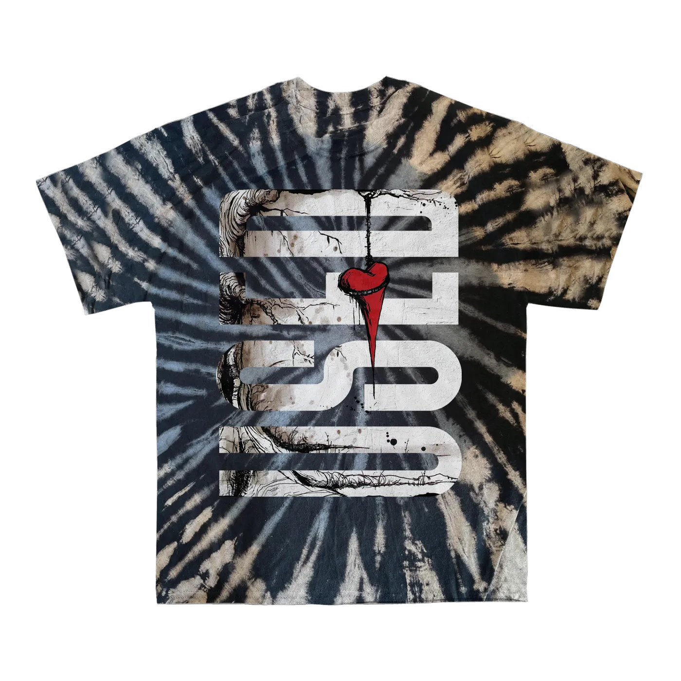 The Used Vertical Heart Dye Tee