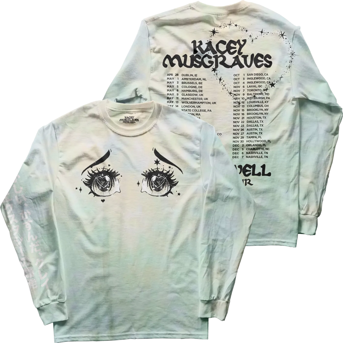 Kacey Musgraves Anime Eyes Long Sleeve Tie-Dye Tee