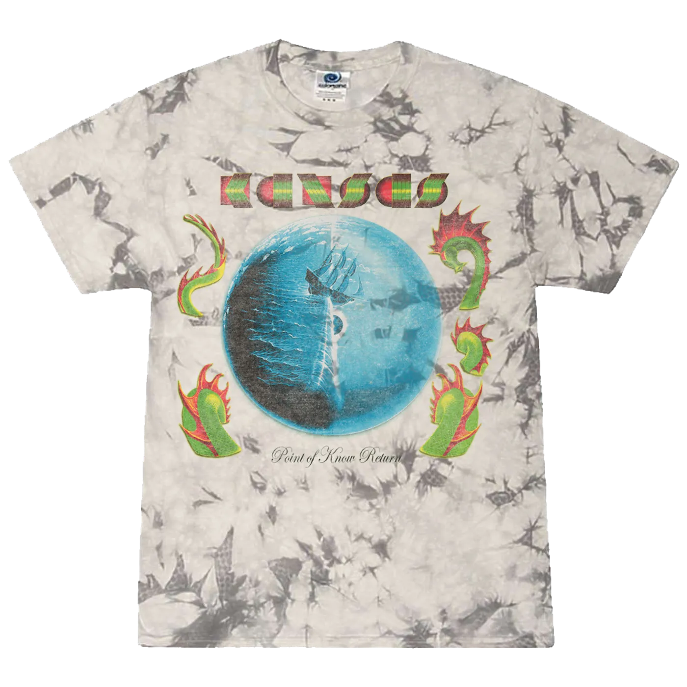 Kansas Point of Know Return Tie Dye T-Shirt (White Smoke)