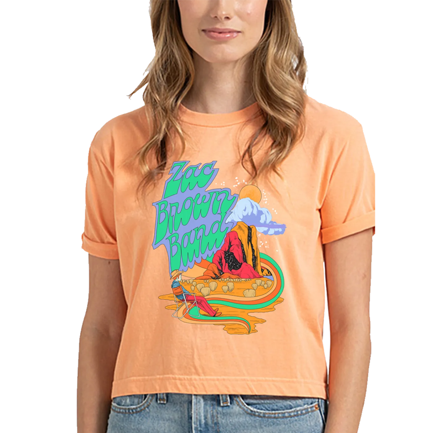 Zac Brown Band Psychedelic Cropped Women's T-Shirt