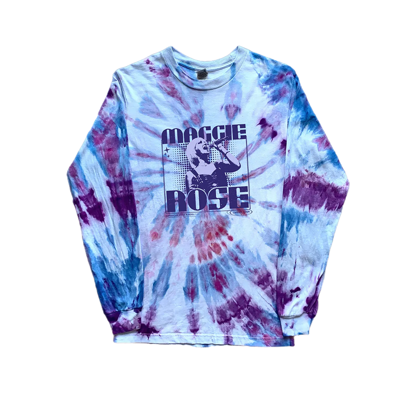 Maggie Rose ROCK N SOUL - LAVENDER MOON TIE DYE LONG SLEEVE TEE