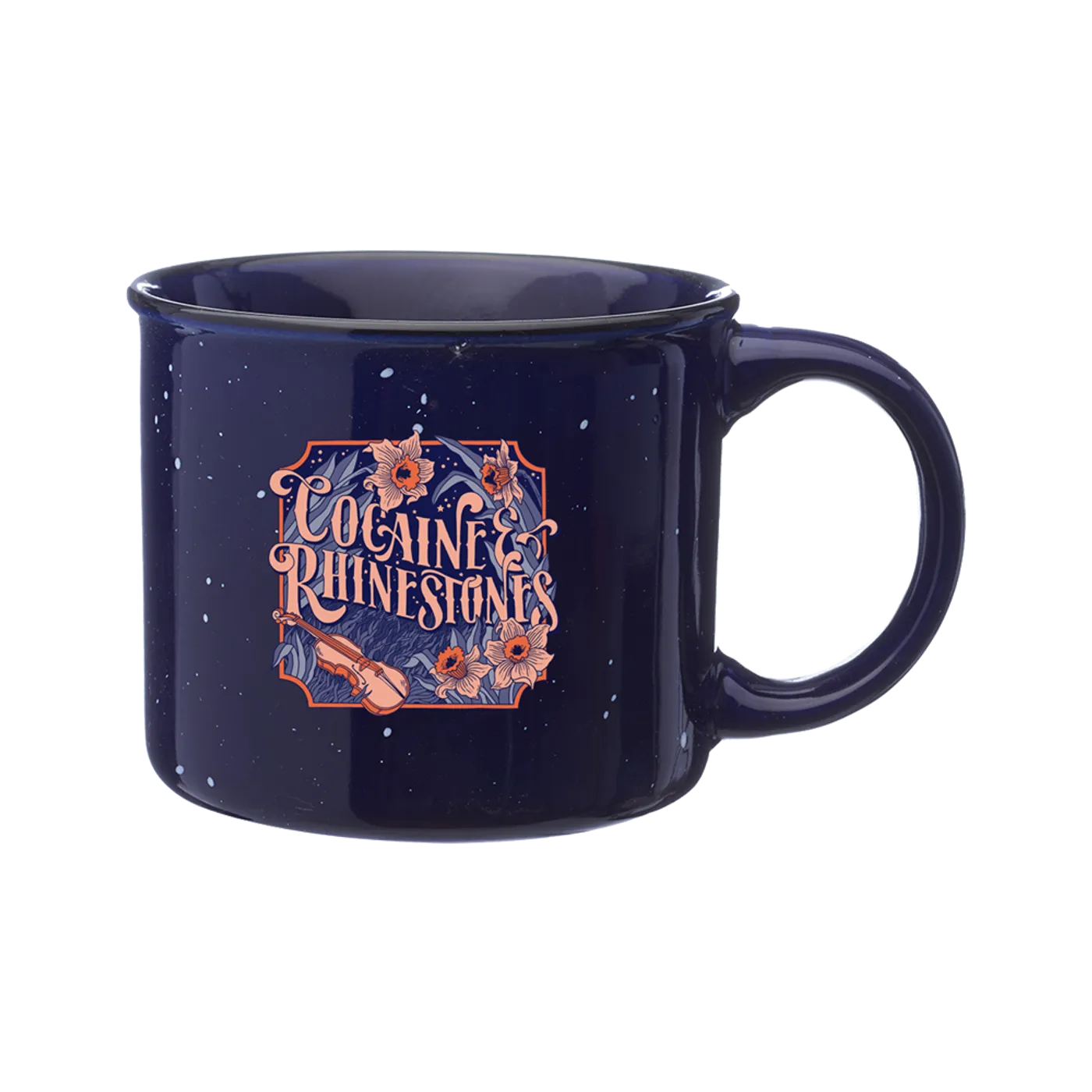 Cocaine and Rhinestones Campfire Blue Mug