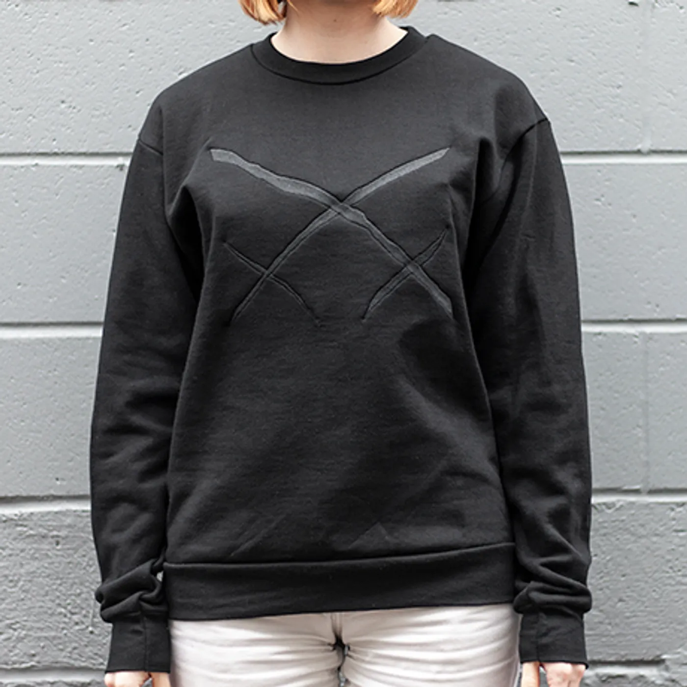 Xiu Xiu Embroidered Logo Crew Neck Sweatshirt
