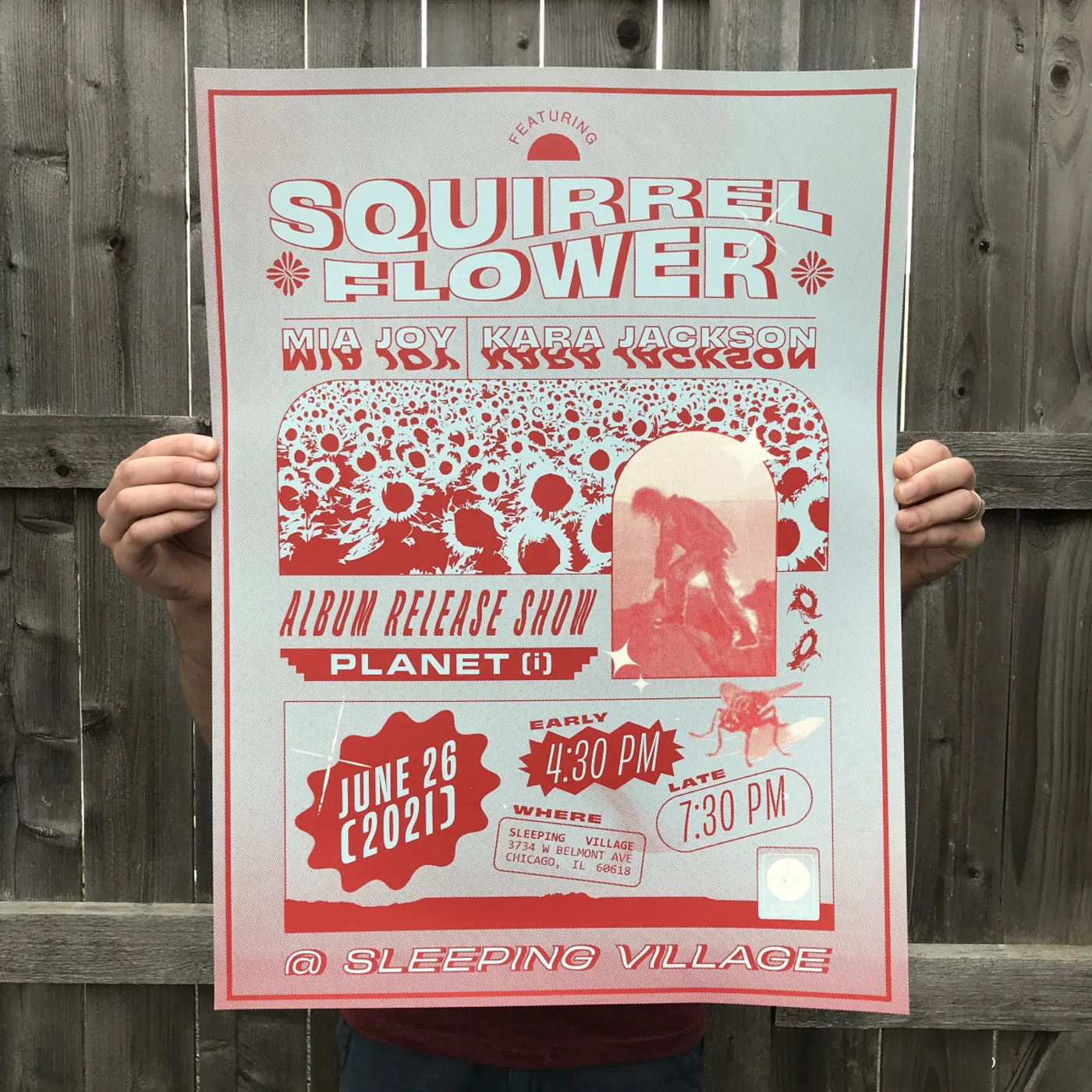 Squirrel Flower Planet (i) Album Release Show Screen Printed Poster (18"x24")