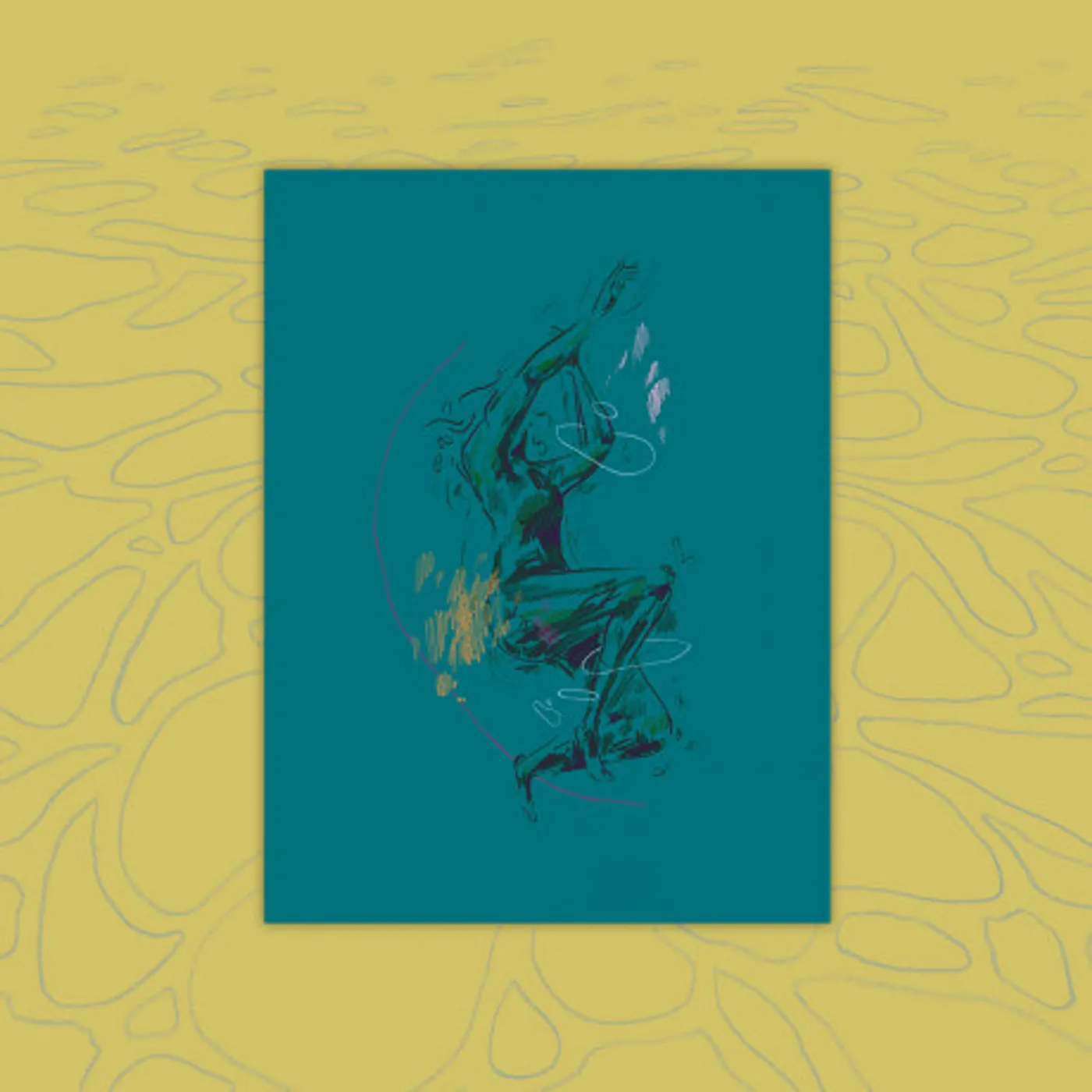 Squirrel Flower I Was Born Swimming Art Print (9"x12")