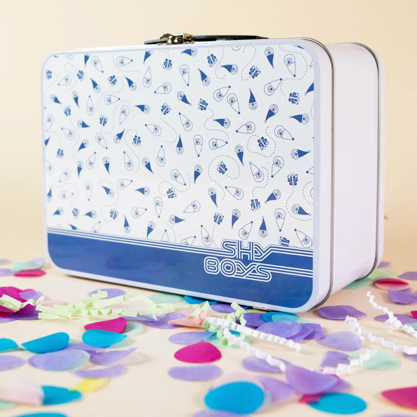 Shy Boys Talk Loud Retro Metal Lunch (Stash) Box