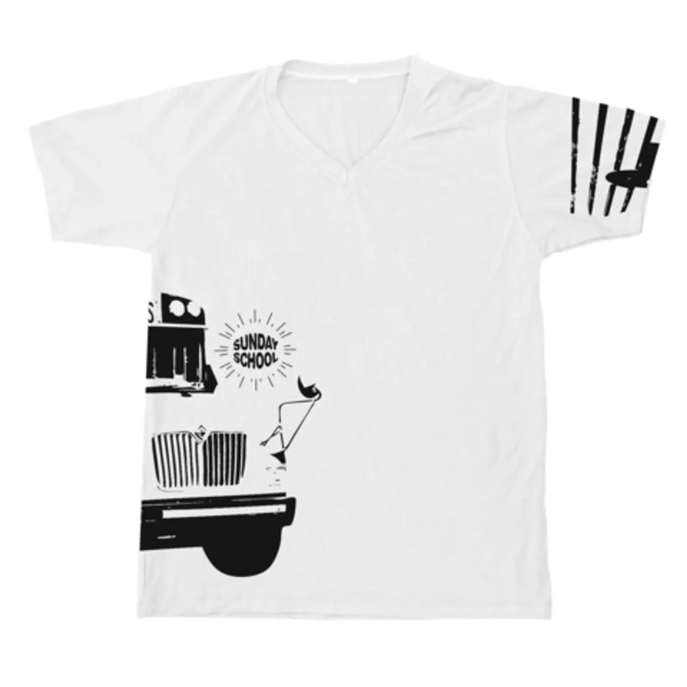 Electric Zoo Festival 2014 Sunday School Bus V-Neck (White)