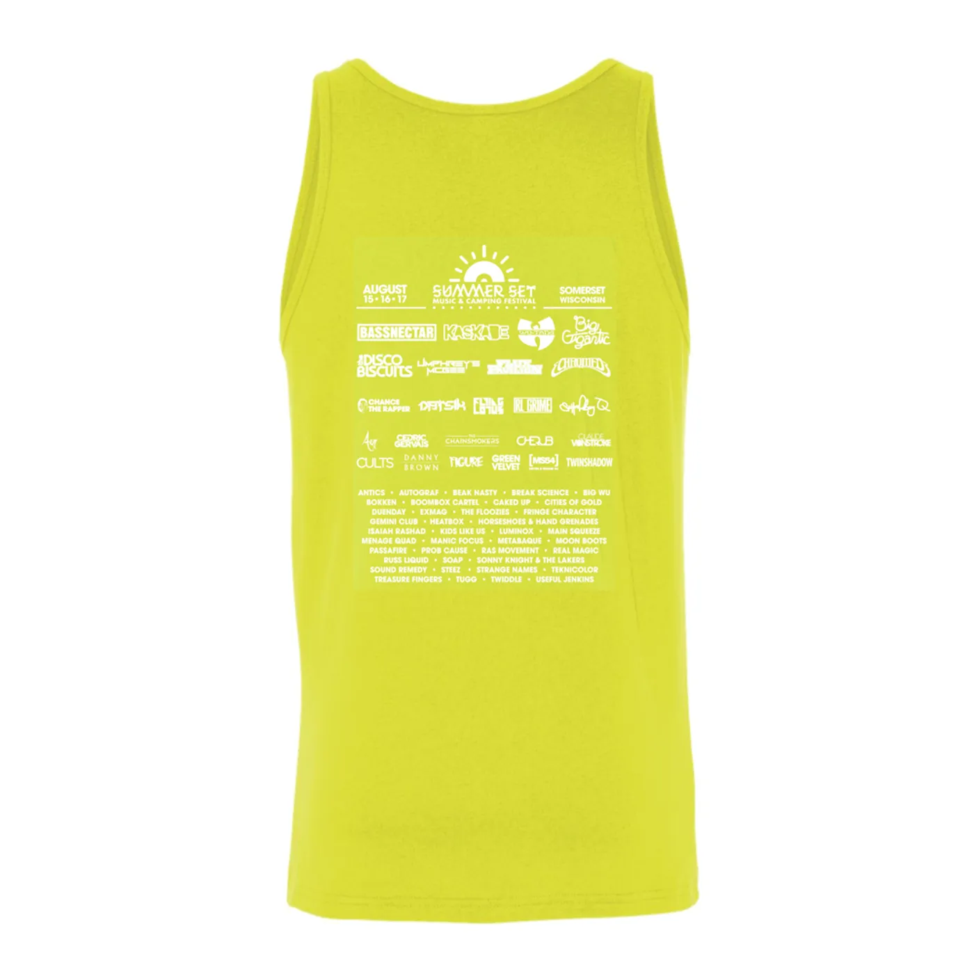 Summer Set Festival The Summer Set Event Tank (Neon Yellow)