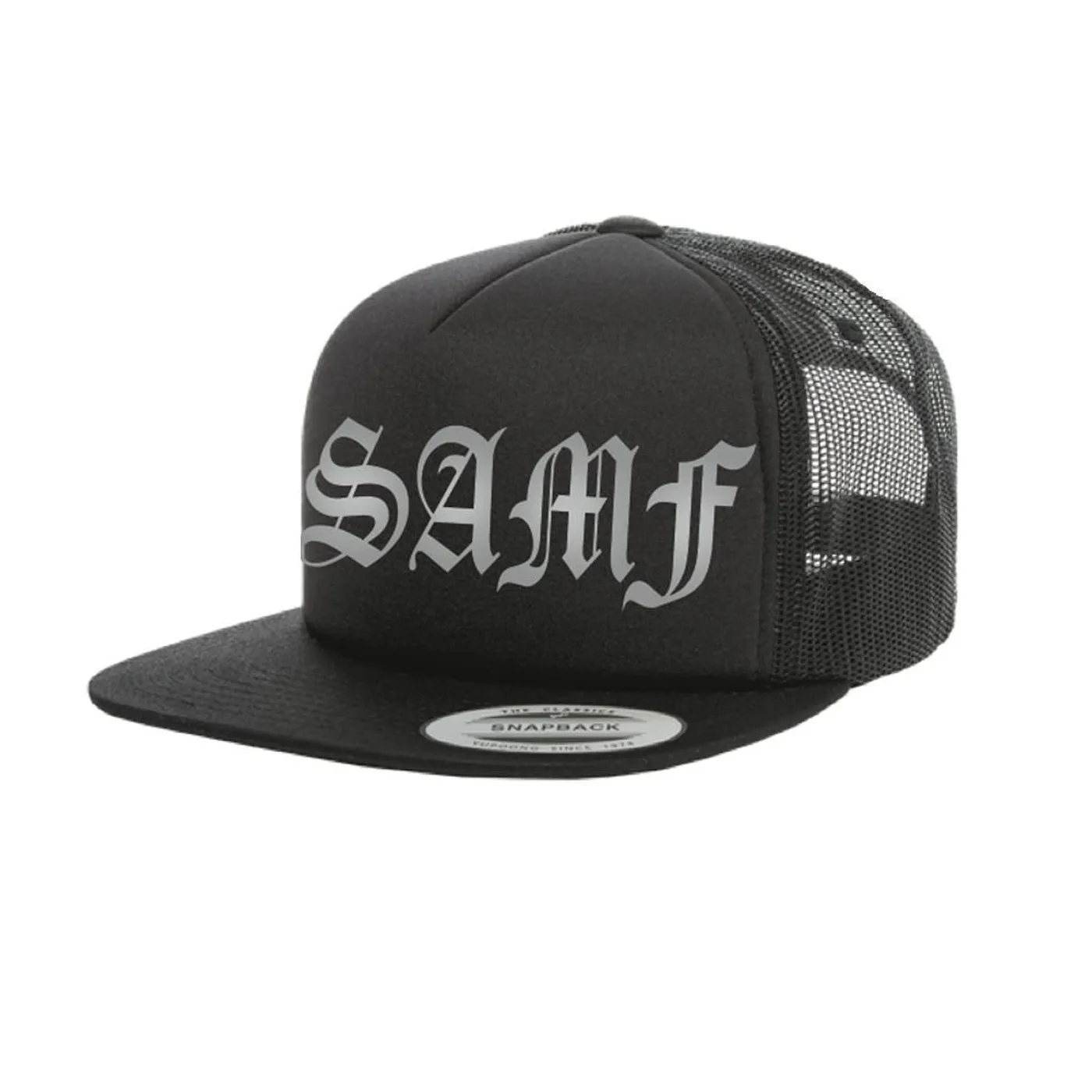 Spring Awakening Music Festival SAMF Old English Trucker Hat (Black)