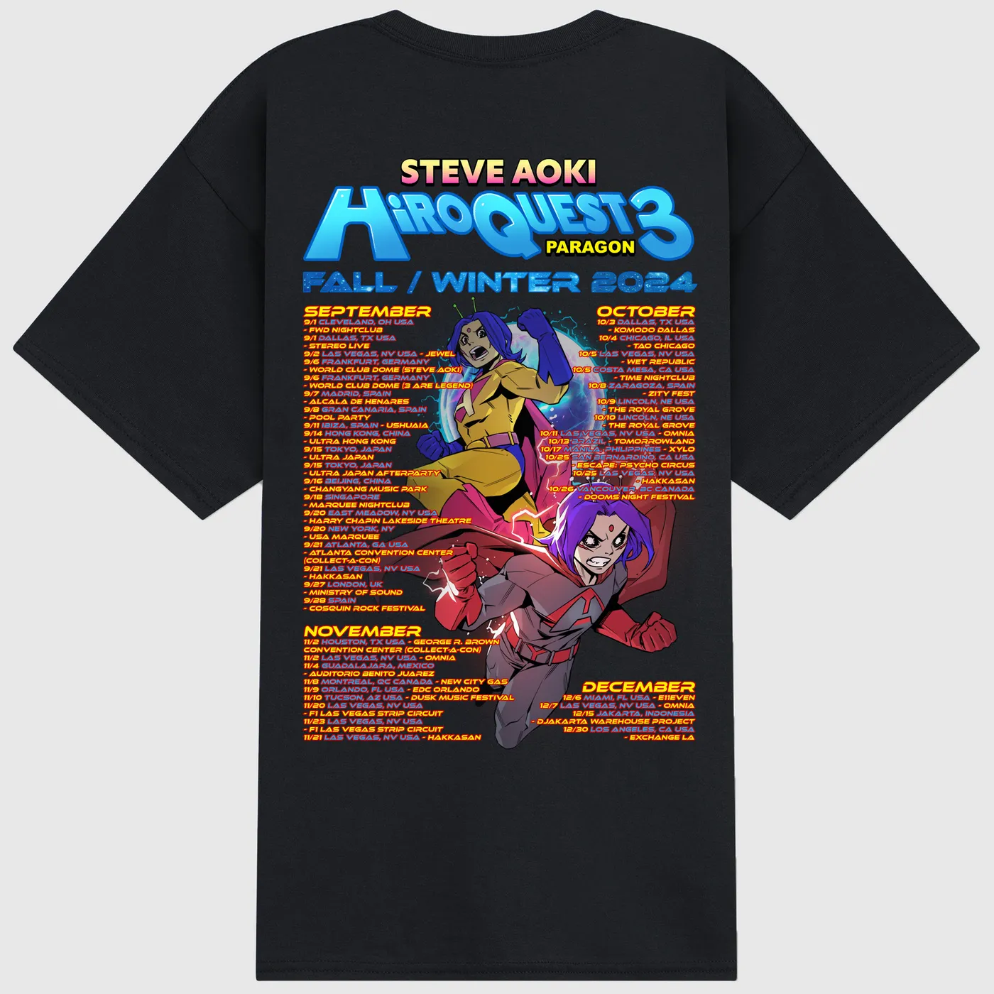 Steve Aoki - HiROQUEST 3 Tour Tee - Black