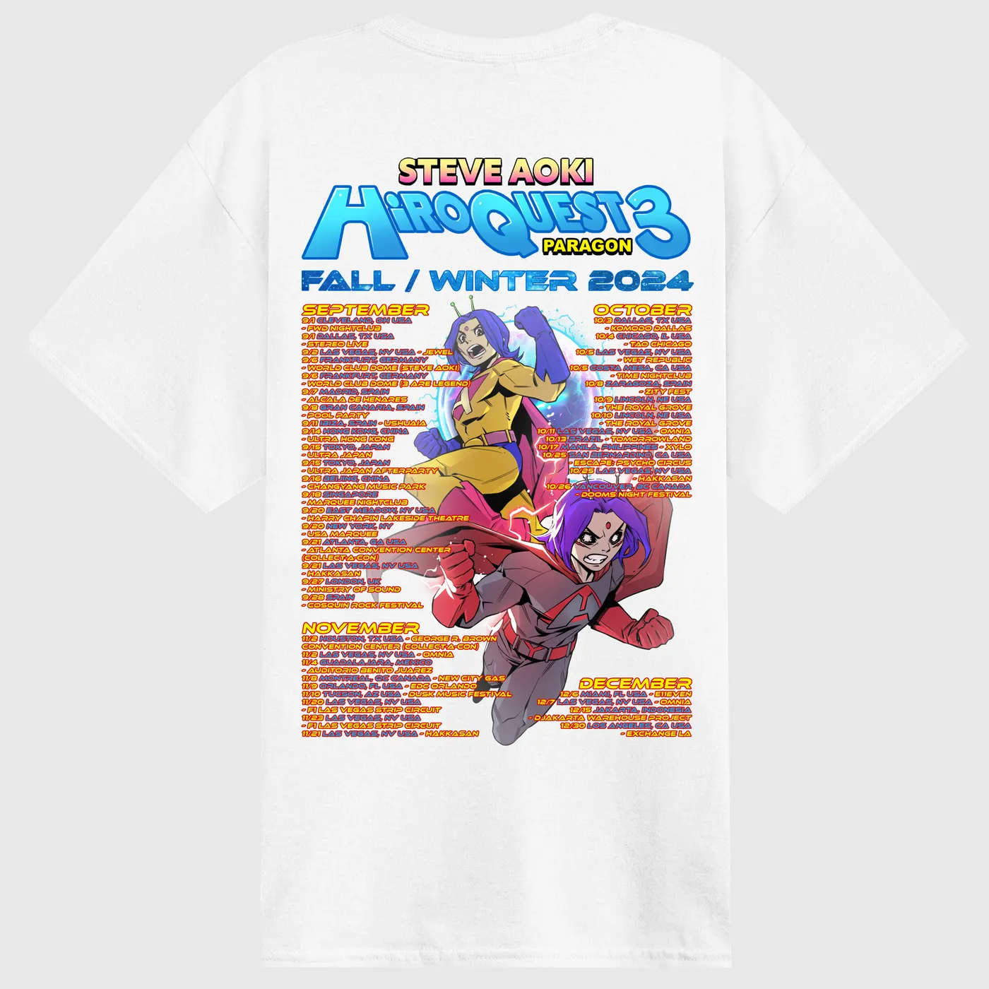 Steve Aoki - HiROQUEST 3 Tour Tee - White