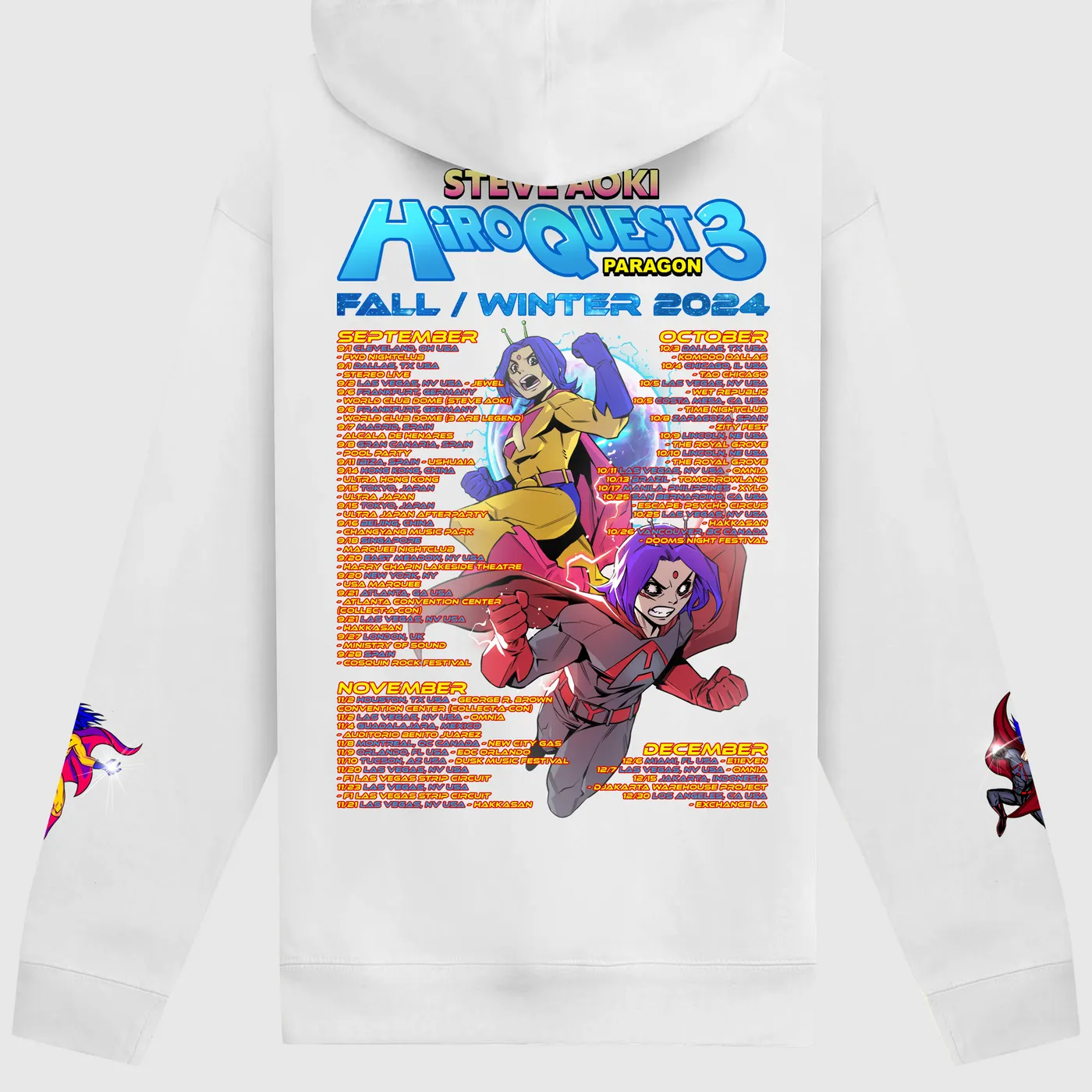 Steve Aoki - HiROQUEST 3 Tour Hoodie - White