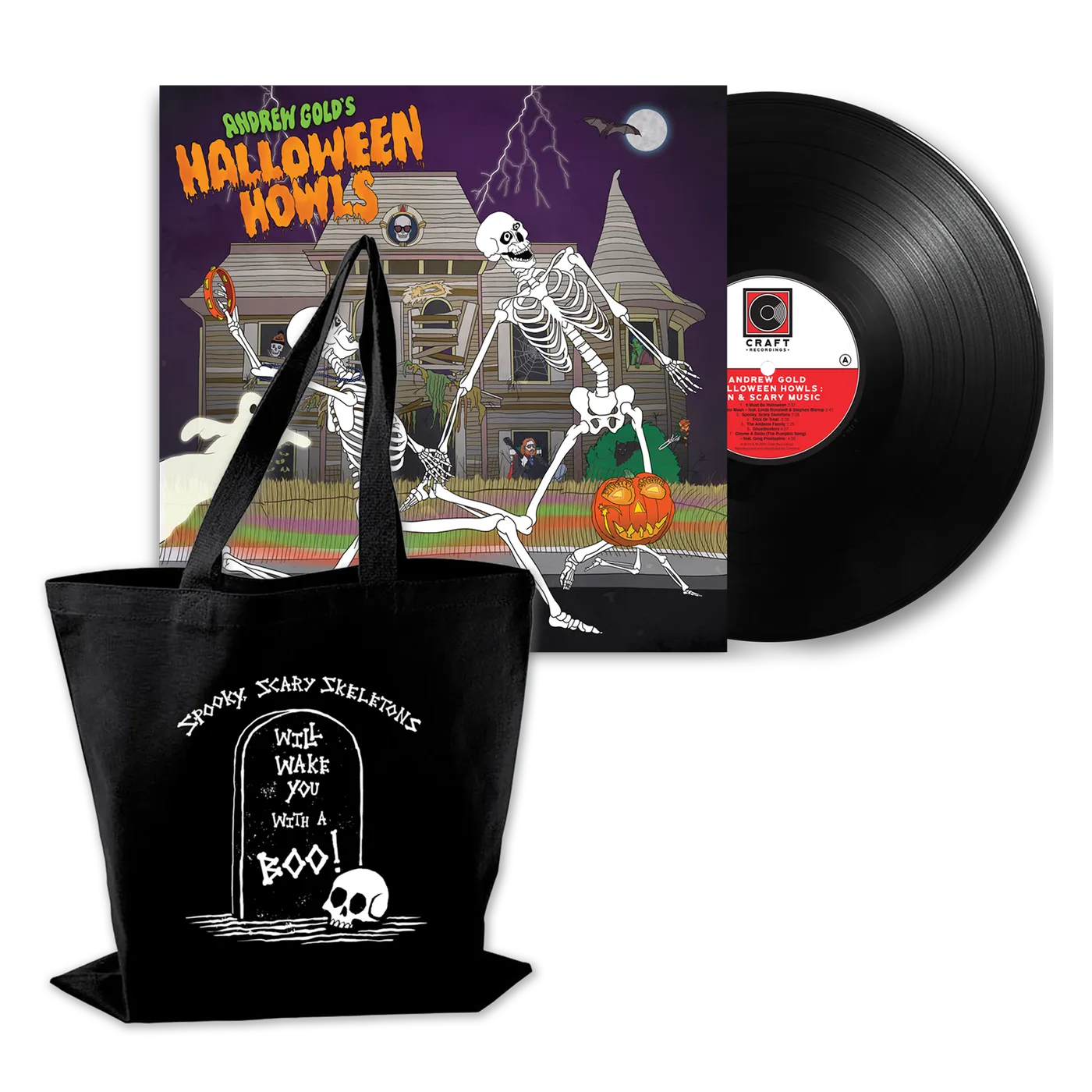 Andrew Gold Halloween Howls: Fun & Scary Music (LP + Trick Or Treat Tote Bag Bundle)