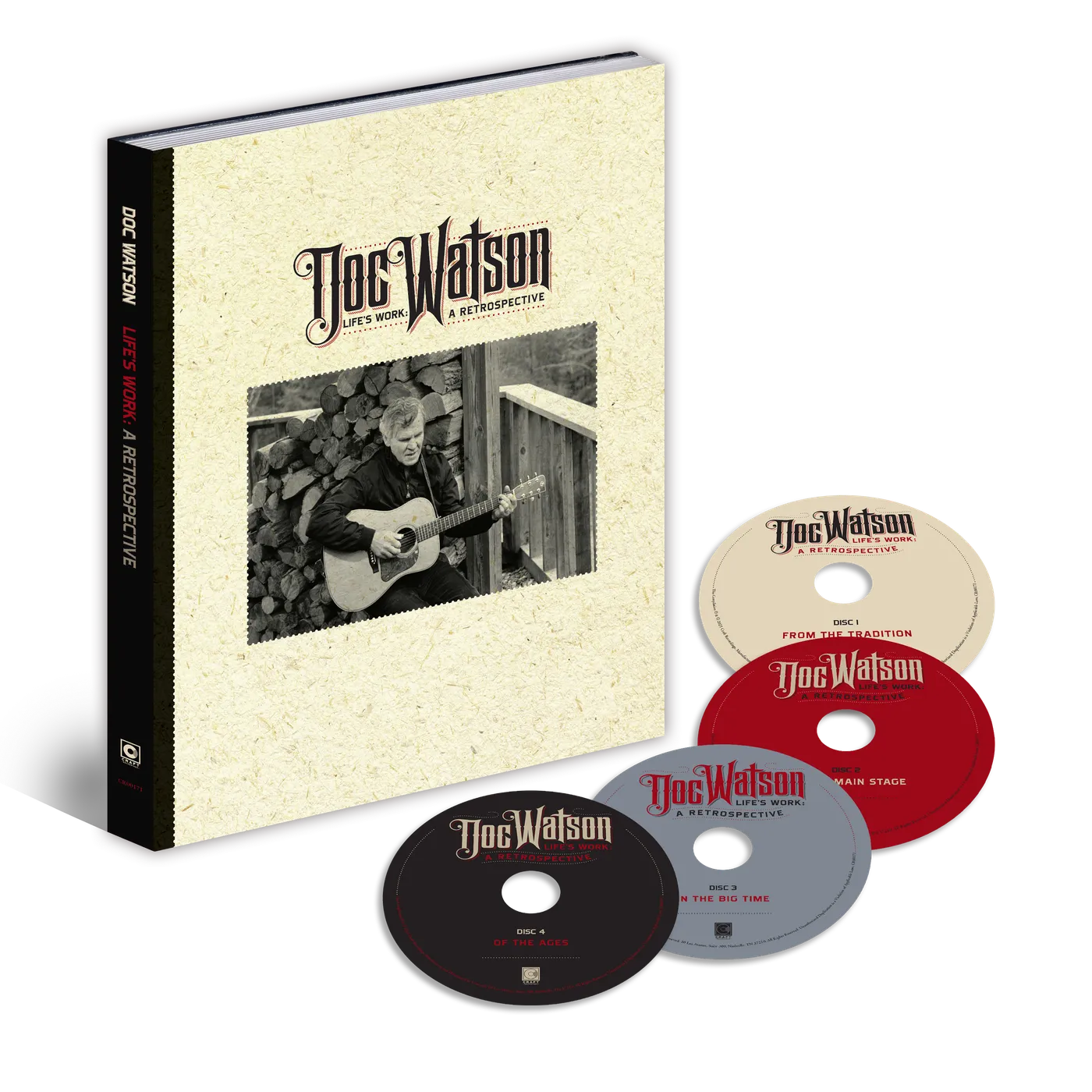 Doc Watson Life’s Work: A Retrospective Bundle (4-CD Box Set + Vanguard Records Shirt)