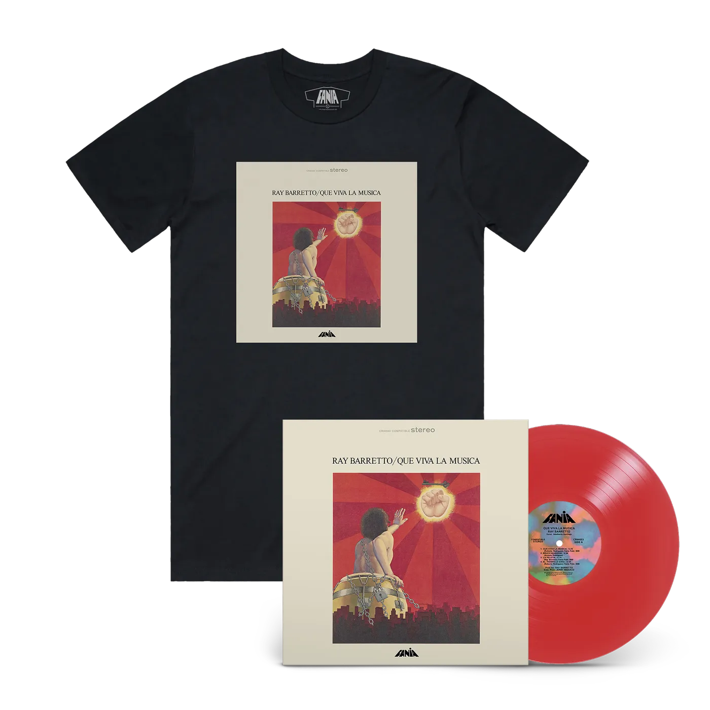Ray Barretto Que Viva La Música (180g Red LP - Fania exclusive) + Que Viva La Música T-shirt (Black)