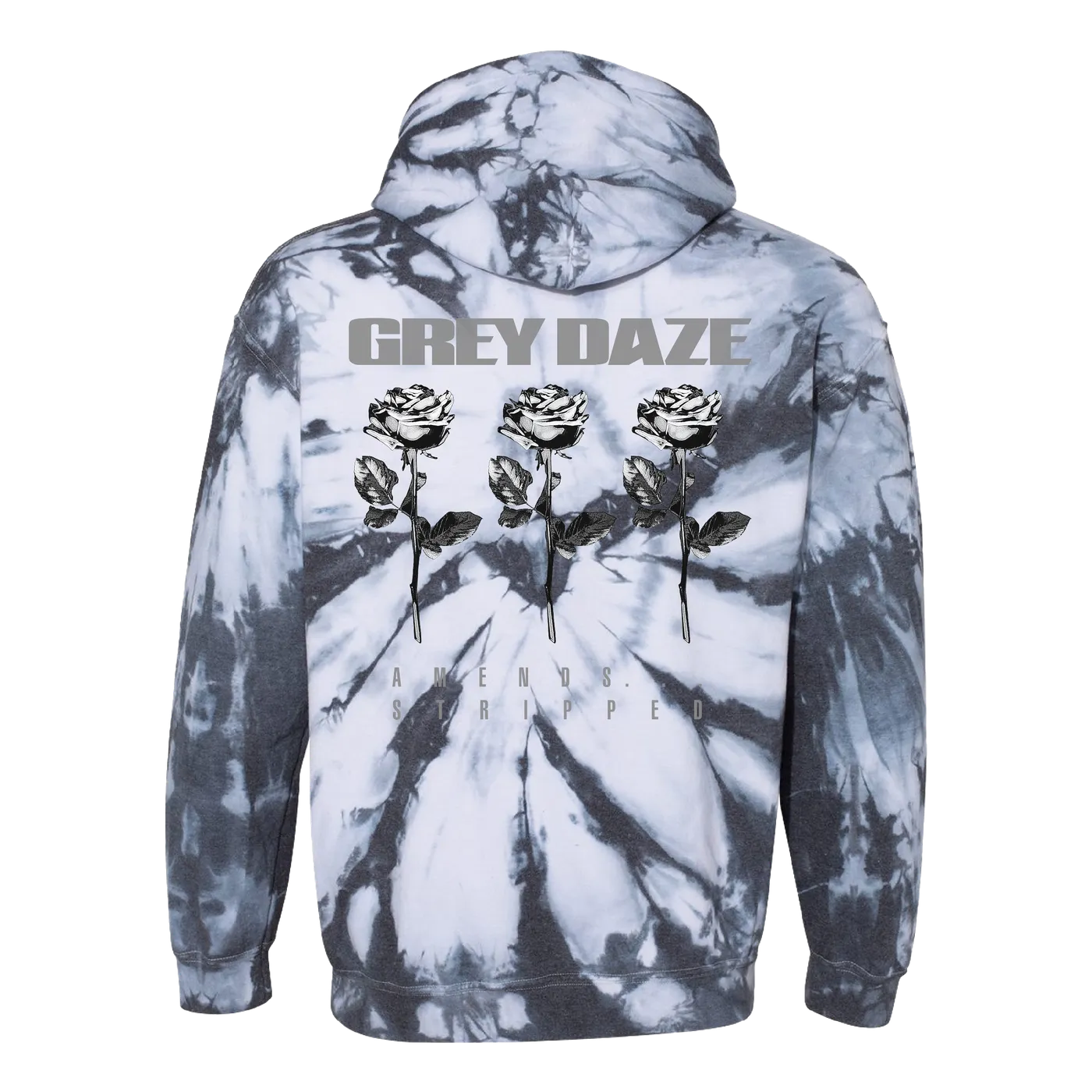 Grey Daze Stripped Tie Dye Pullover Hoodie