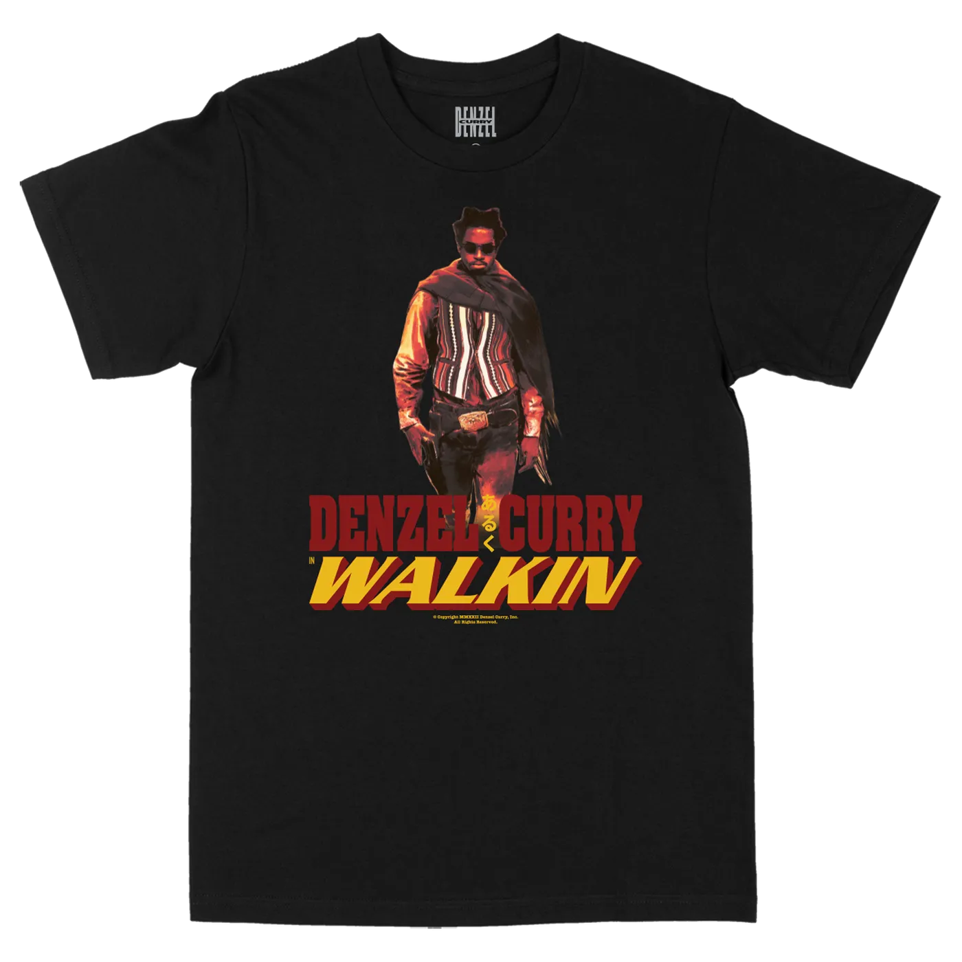 Denzel Curry Melt Tour Walkin' Black T-Shirt